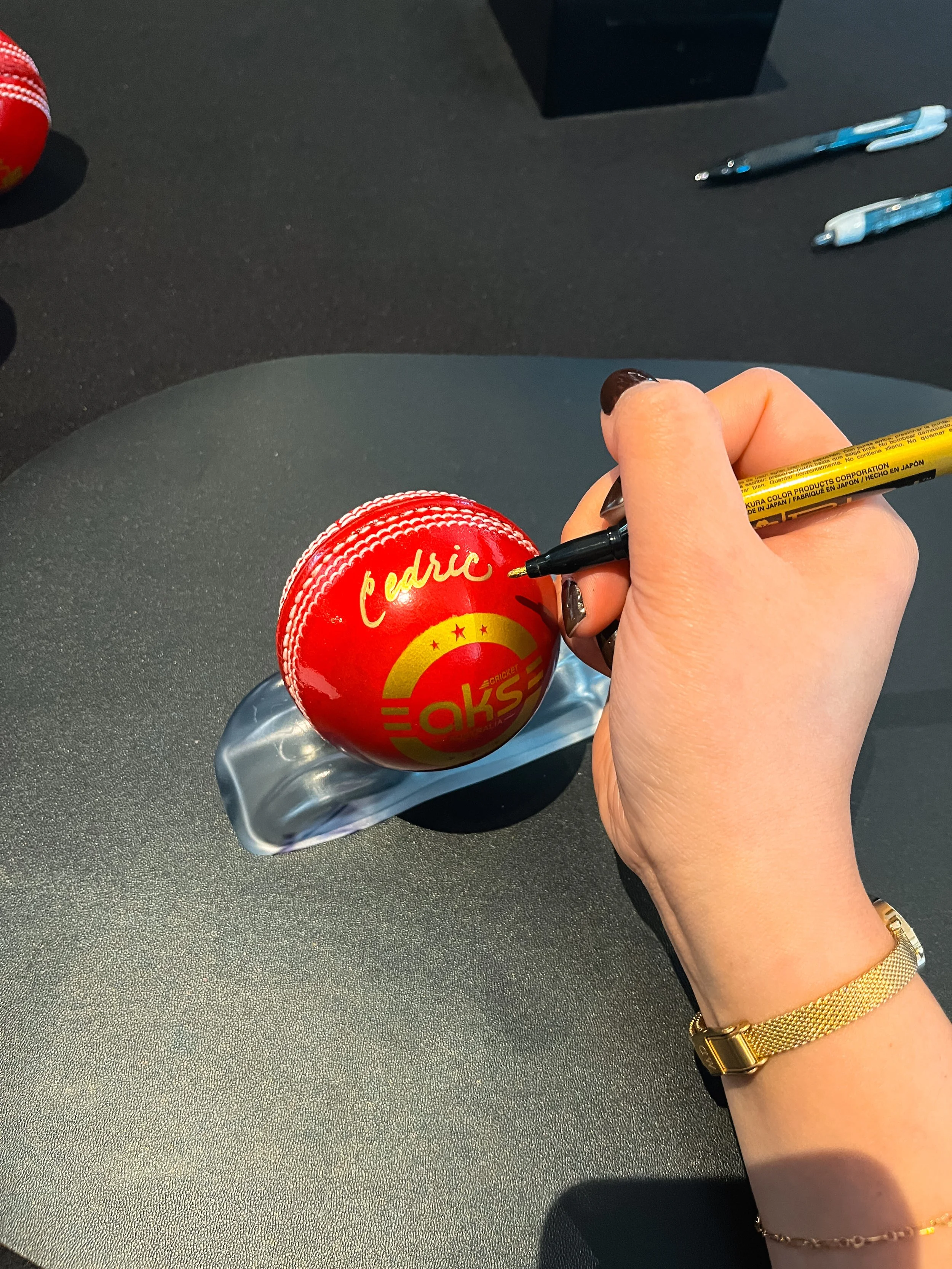On-Site Cricket Ball Personalisation