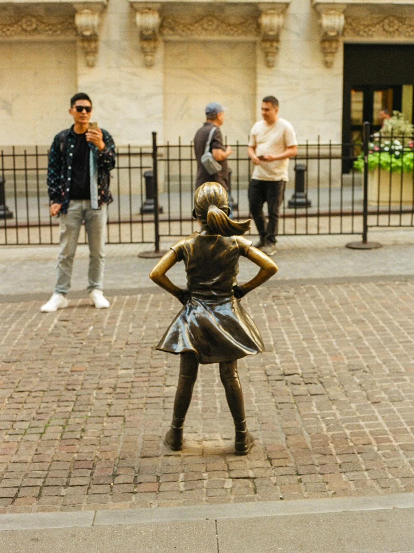569. &ldquo;She&rsquo;s not defiant, she&rsquo;s brave, proud and strong, not belligerent. For the good of society she must remain until principles of equality stick in.&rdquo; Fearless Girl - a statue outside the New York Stock Exchange | Wall Stree