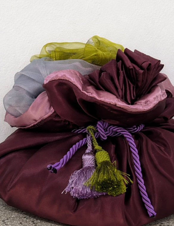 All that we’ve shared remains/D.C., 2025
various fabrics, cotton stuffing, eyelets, fiber tassels