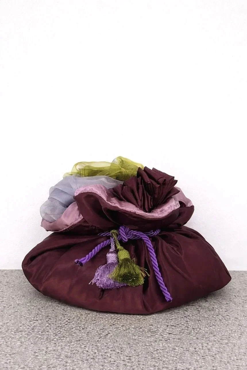 All that we’ve shared remains/D.C., 2025
various fabrics, cotton stuffing, eyelets, fiber tassels