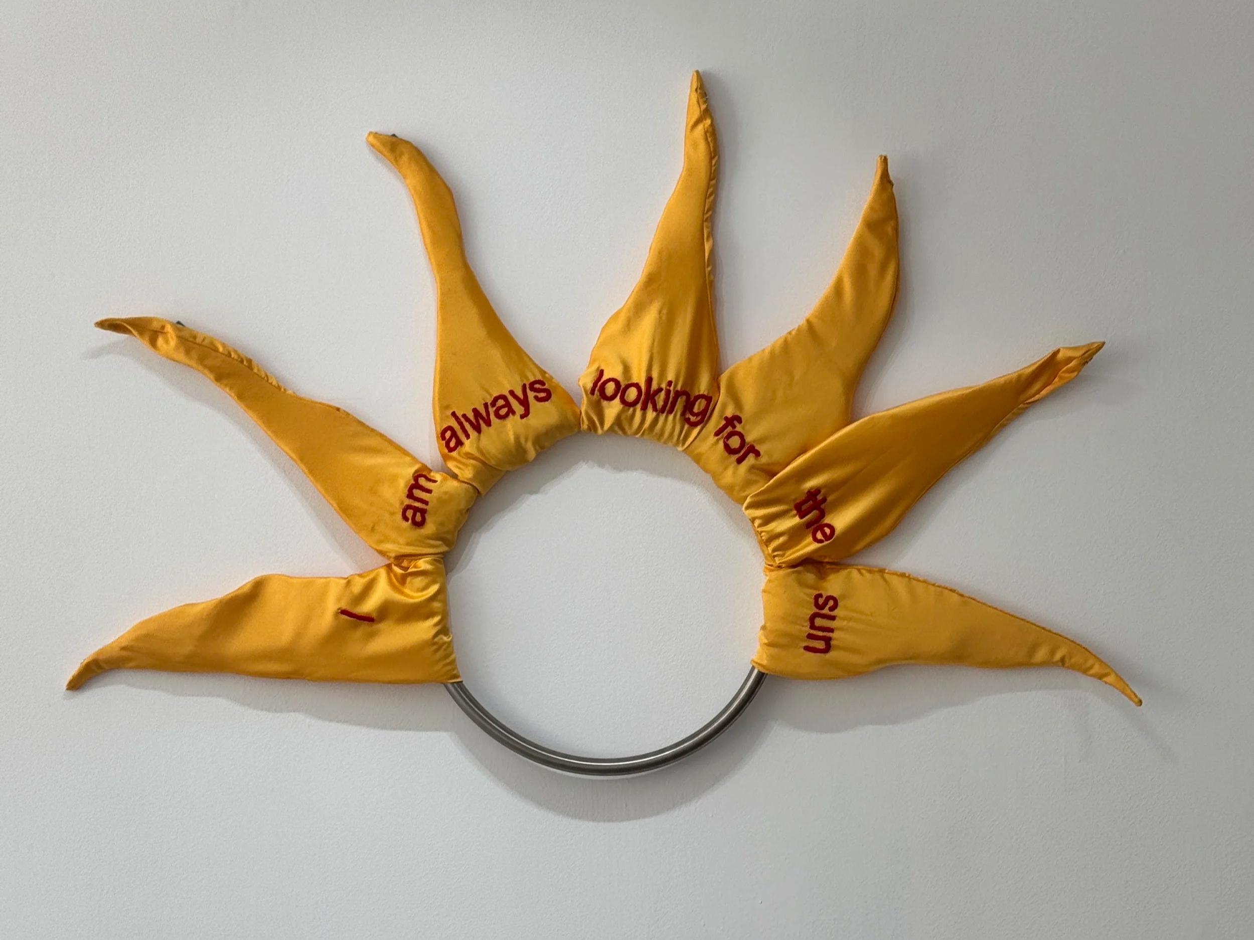 I am always looking for the sun, 2026,satin, cotton yarn, cotton thread, stainless steel, 125x80x3cmcott