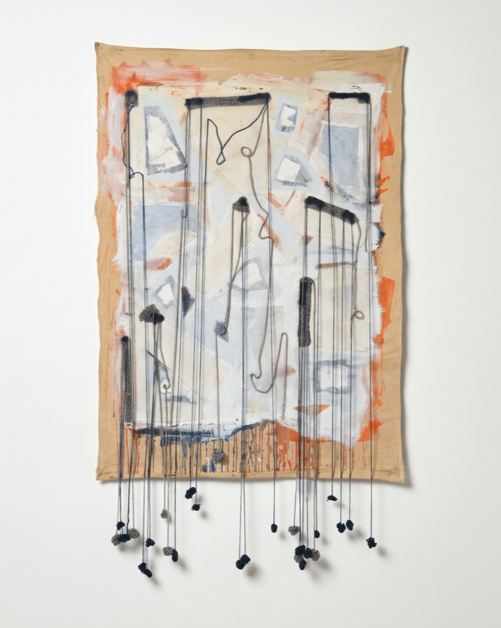 Untitled, 2019, Acrylic paint, canvas cloth, wool yarn,190×110cm
