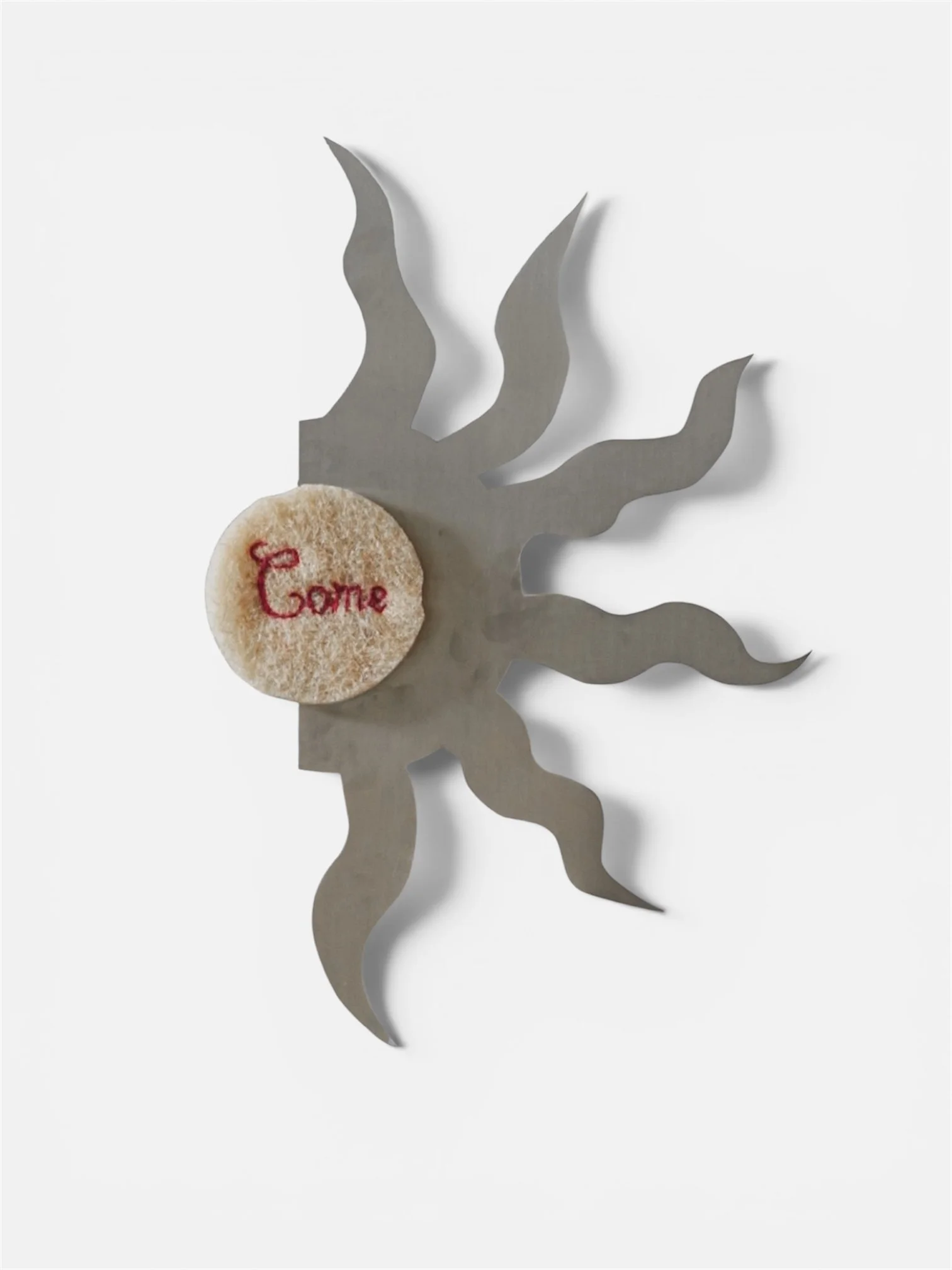 Come, 2026, stainless steel, abrasive pad, cotton thread, 65x45x2cm