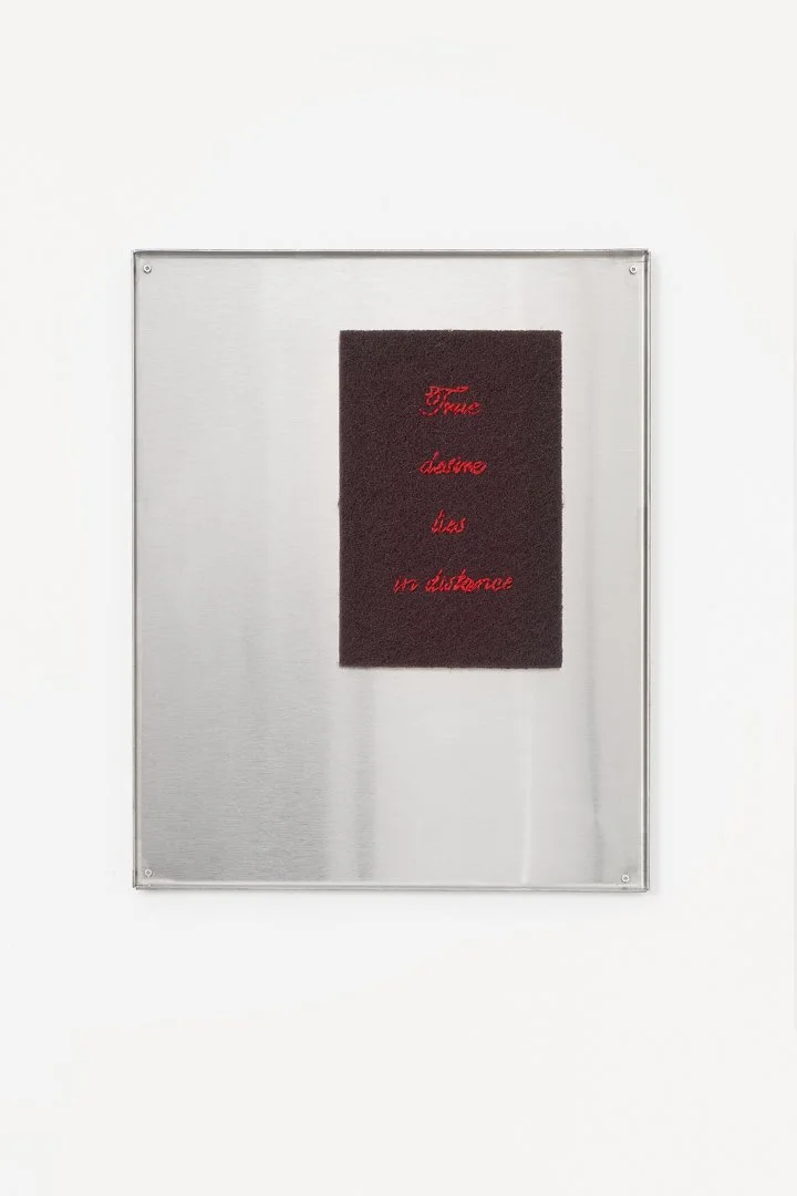 True desire, 2025
abrasive pad, cotton thread, stainless steel,43x35x1.5 cm