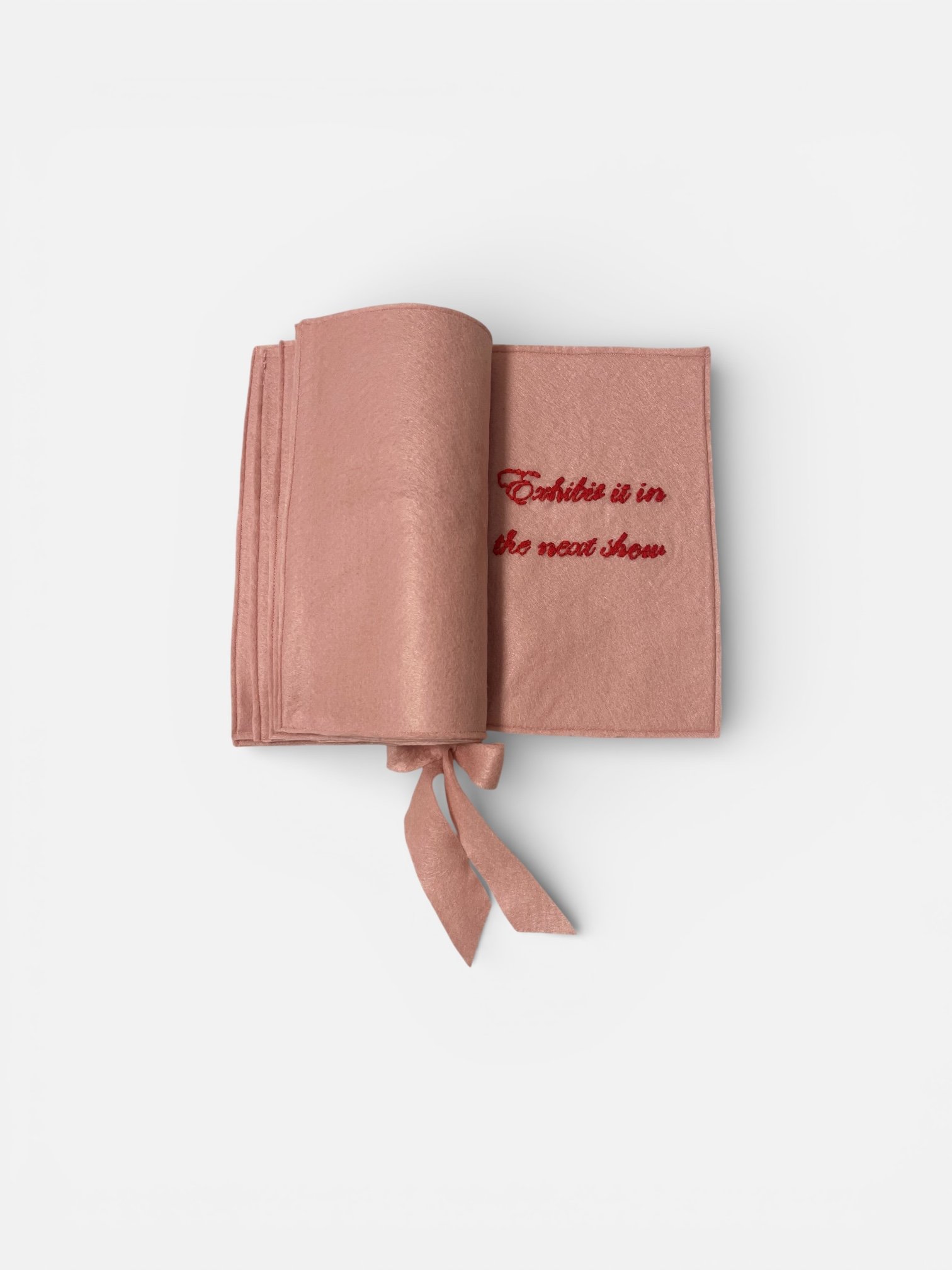 How to heal from a broken heart, 2026 
felt, cotton thread, ribbon
41x21x1.5cm