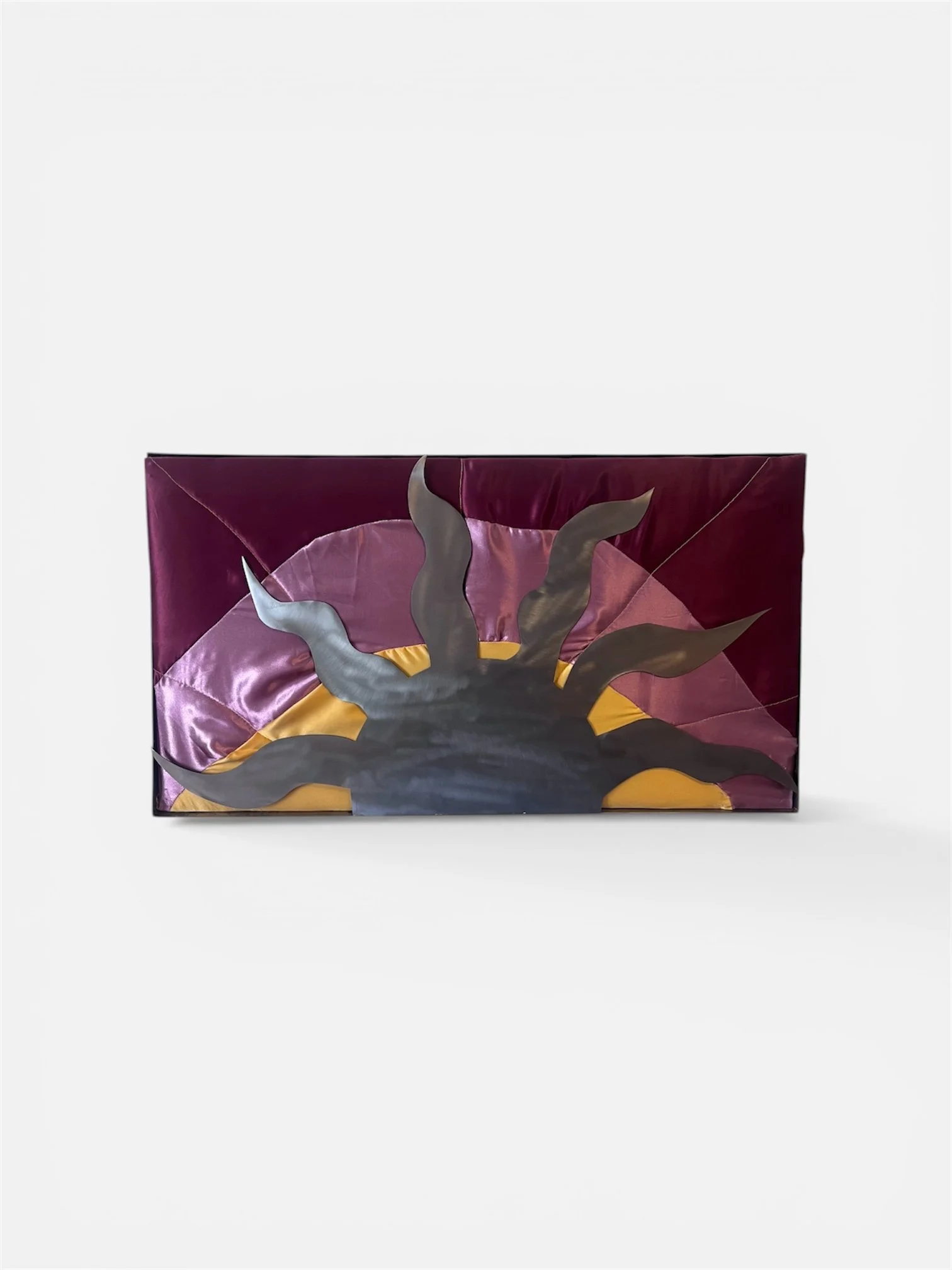 Sunrise, 2026, stainless steel, satin, thread, 36x65x3cm