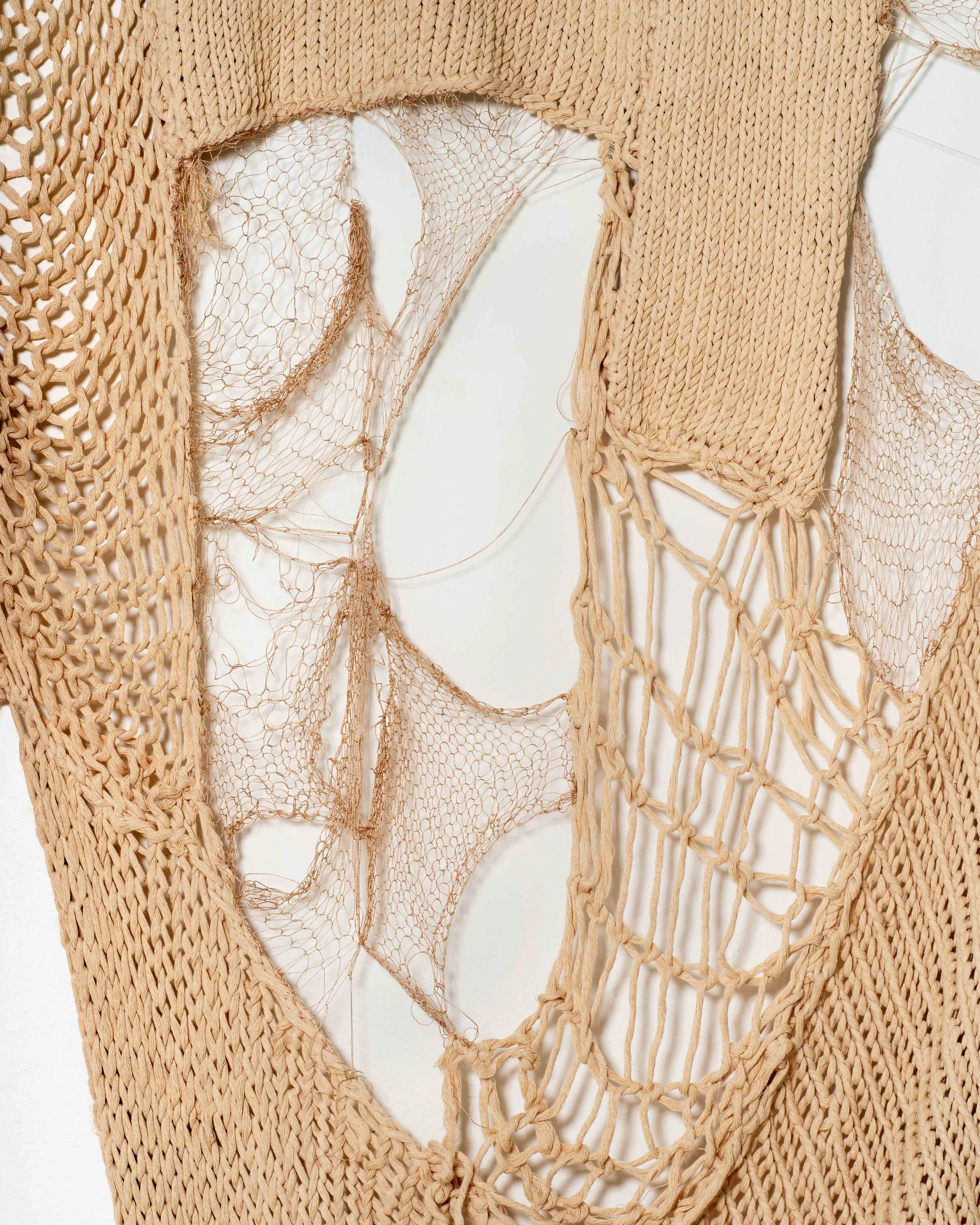 All the wounds I gathered, 2025, cotton yarn, cotton Perle thread, 215x180cm