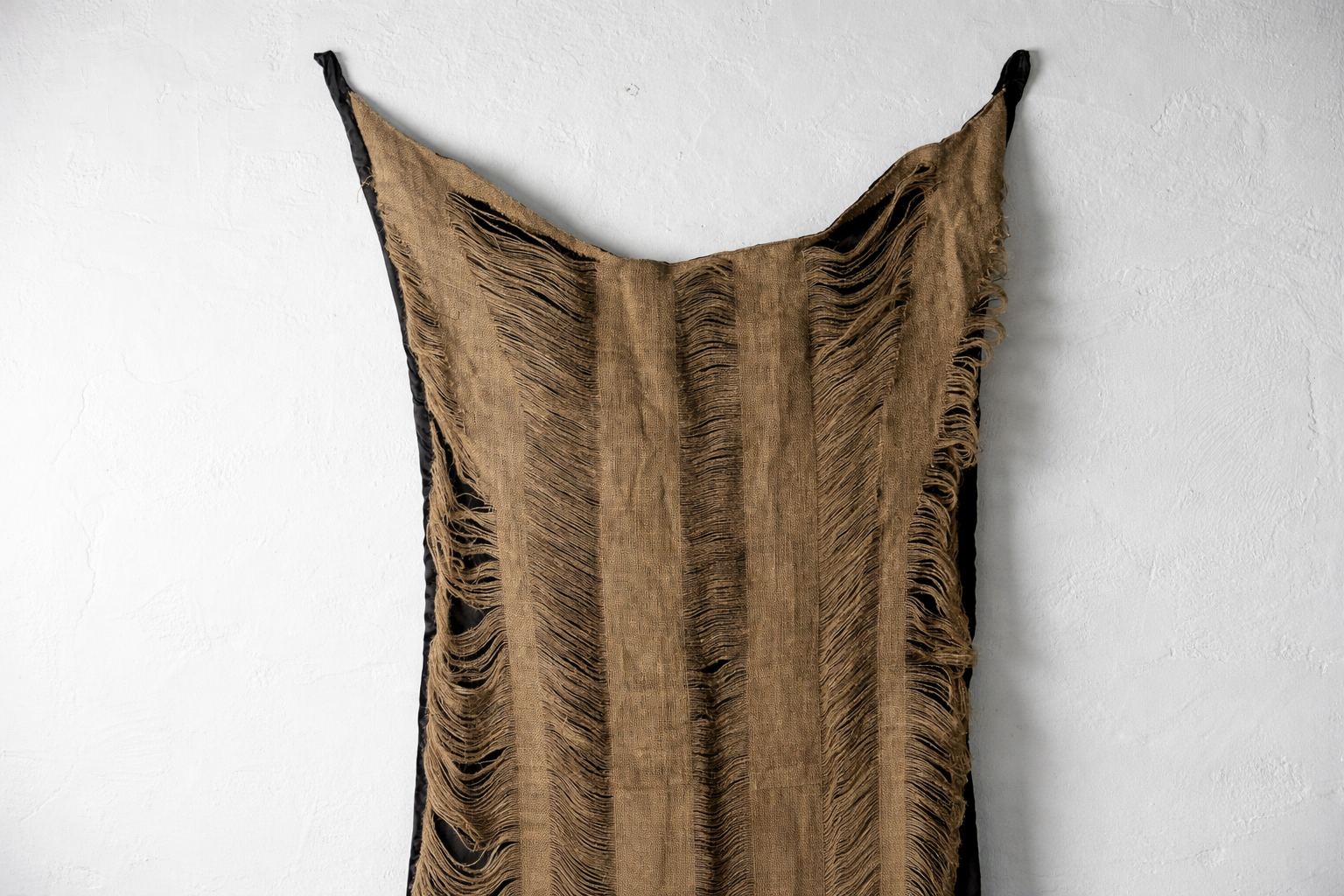 Something old, something borrowed, 2026, burlap, satin. cotton stuffing, thread, 118x122x30cm