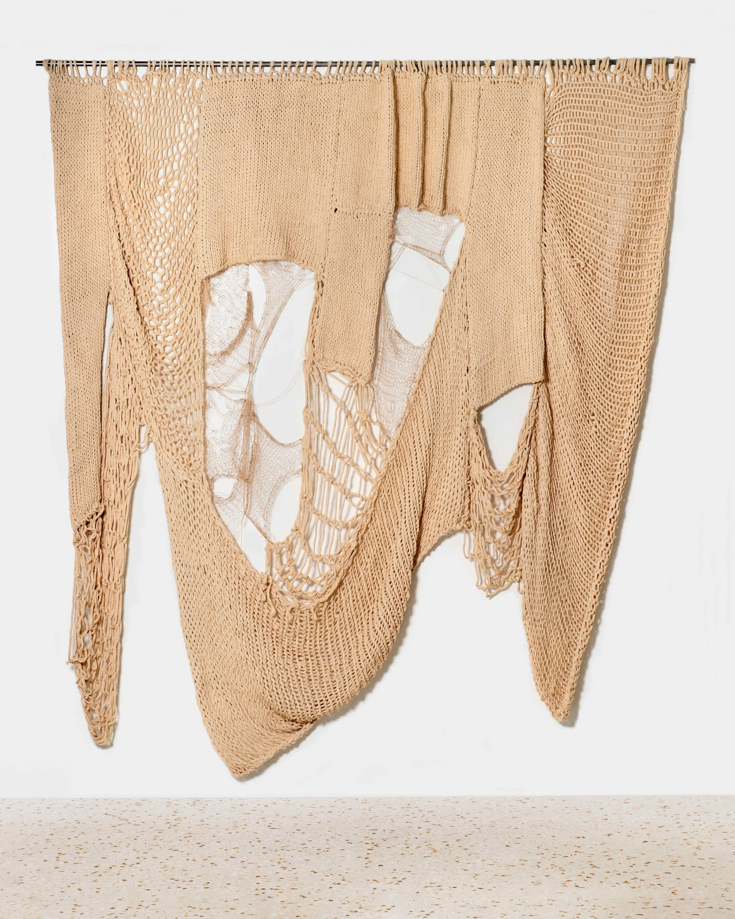 All the wounds I gathered, 2025, cotton yarn, cotton Perle thread, 215x180cm