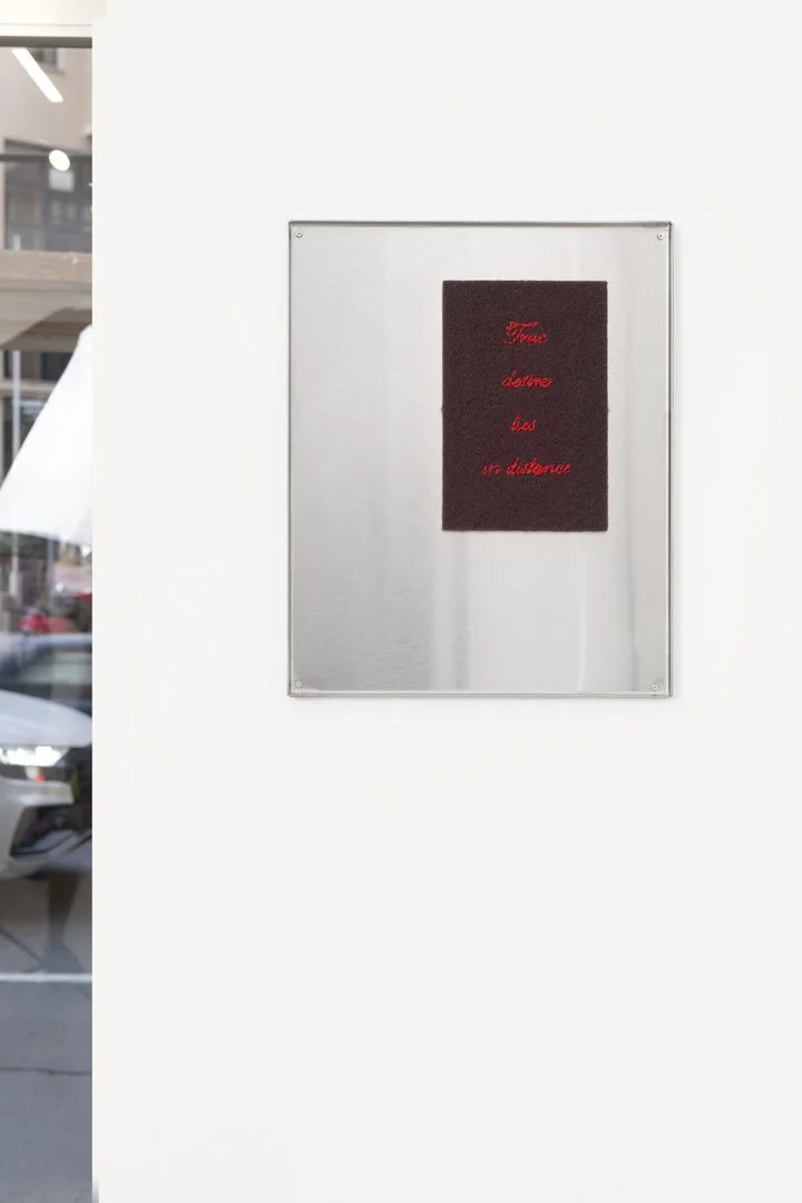 True desire, 2025
abrasive pad, cotton thread, stainless steel,43x35x1.5 cm