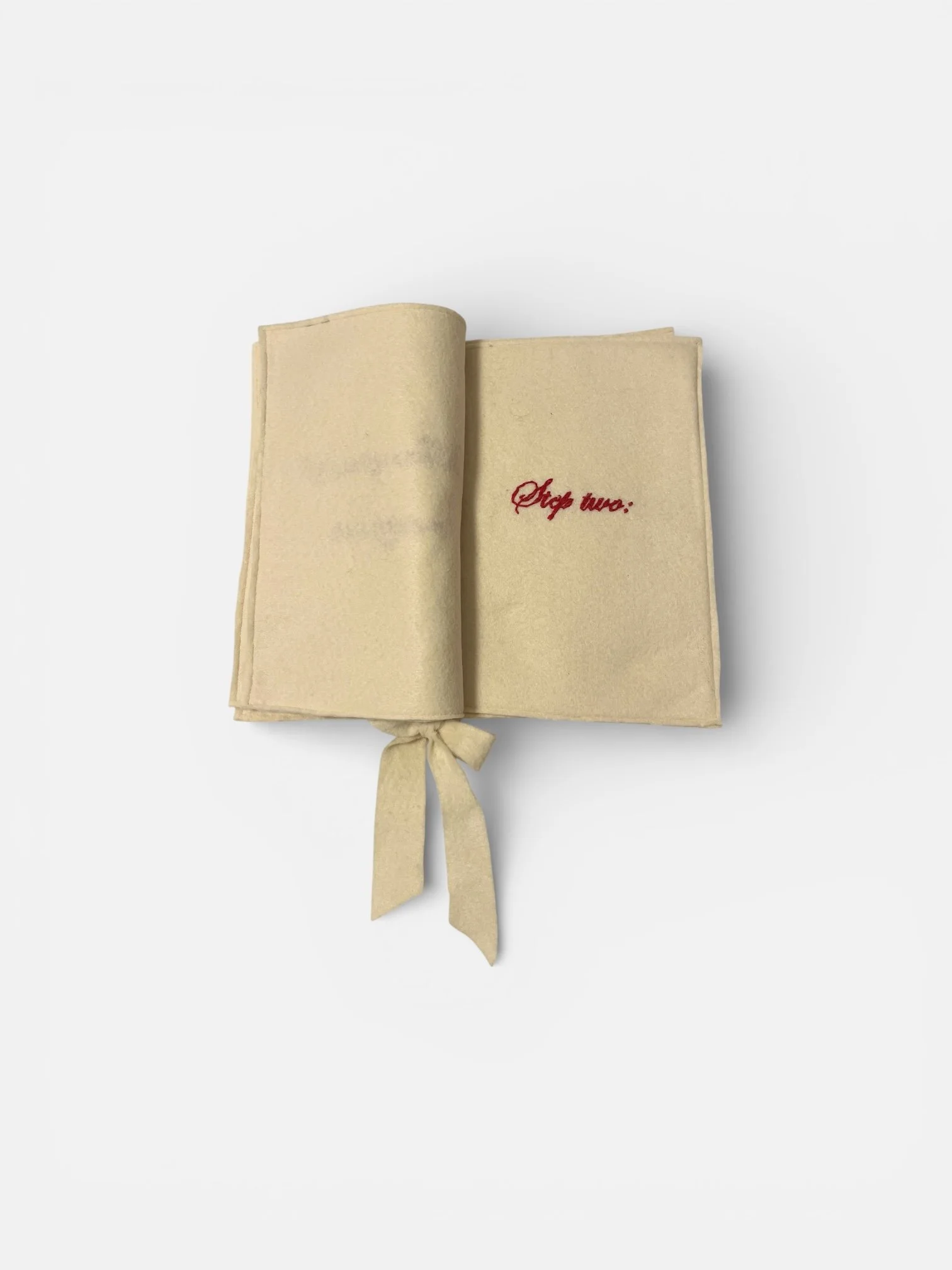 How to avoid heartbreak, 2026 
felt, cotton thread, ribbon
41x21x1.5cm