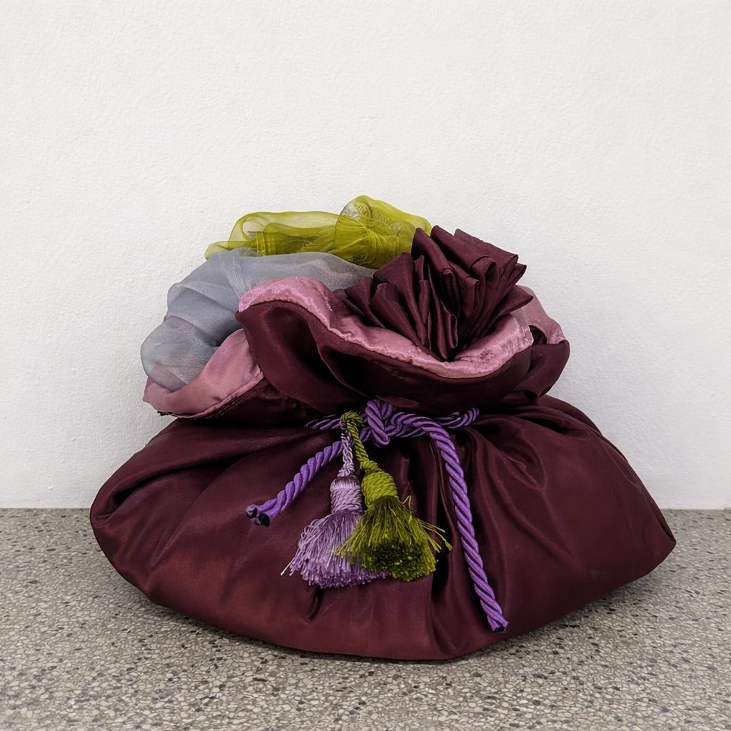 All that we’ve shared remains/D.C., 2025
various fabrics, cotton stuffing, eyelets, fiber tassels