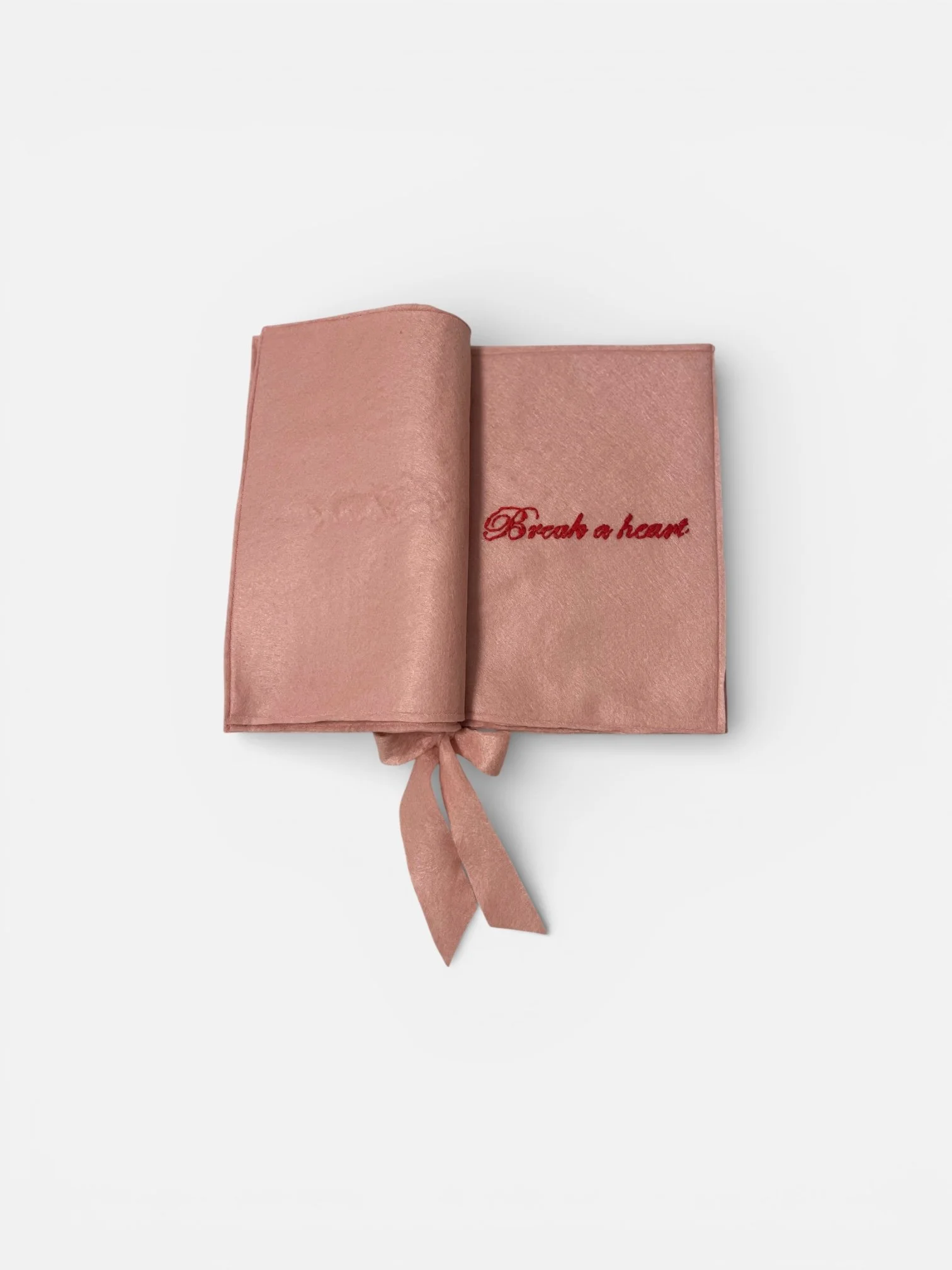 How to heal from a broken heart, 2026 
felt, cotton thread, ribbon
41x21x1.5cm