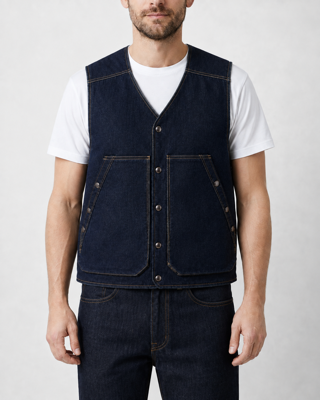 Reversible Denim & British Millerain Wax Cotton Vest