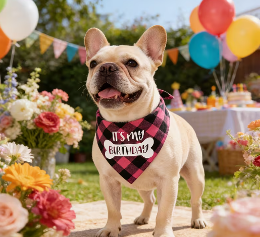 Birthday Dog Bandana - Pink "Its My Birthday"