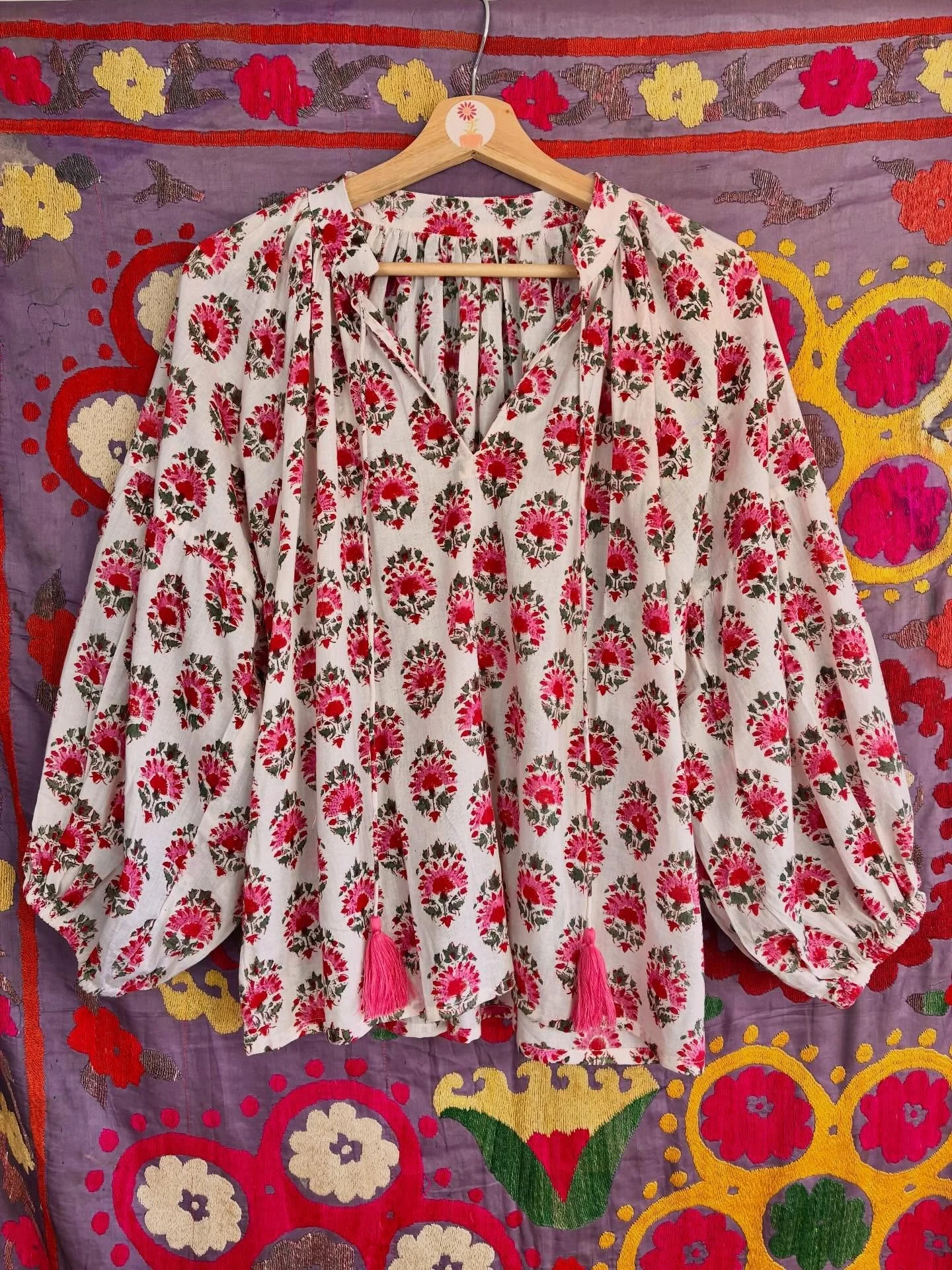 BLOSSOM - Block Print Blouses now LIVE 🌷 Handmade with love. Dyed using natural pigments from mother nature. Delicately block printed by hand in Jaipur.

Comfortable, breathable &amp; lightweight. 

This blouse is effortlessy stunning. A seasonless 