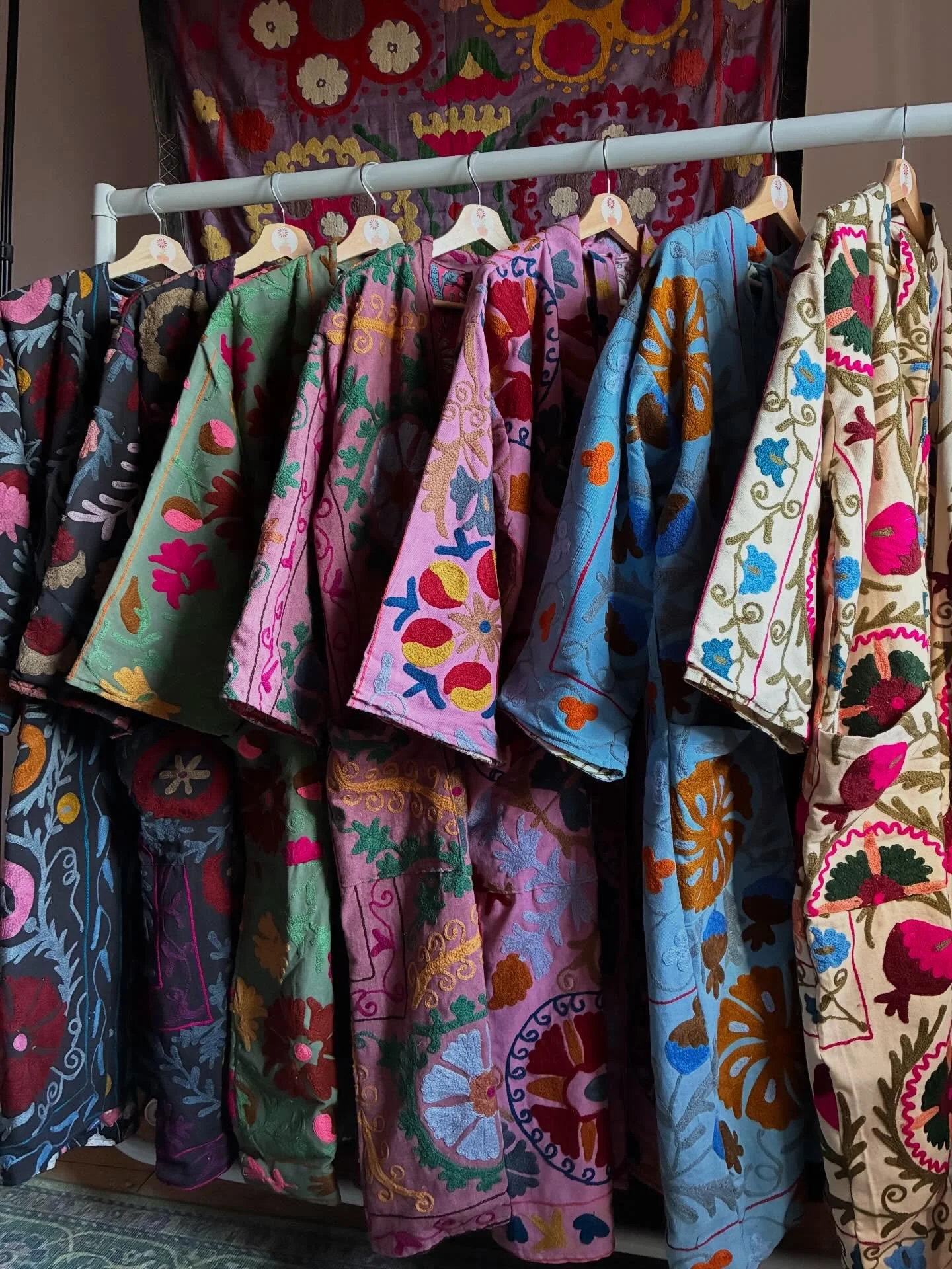 THIS Friday at 7PM! I&rsquo;ll have a small batch of beautiful embroidered &lsquo;Rainbow Robes&rsquo; available 🌈🌈🌈 Here to bring colour to your wardrobe &amp; brighten up your day! 🌞 #dopaminedressing @seventies.soul 

Worldwide Shipping
www.se