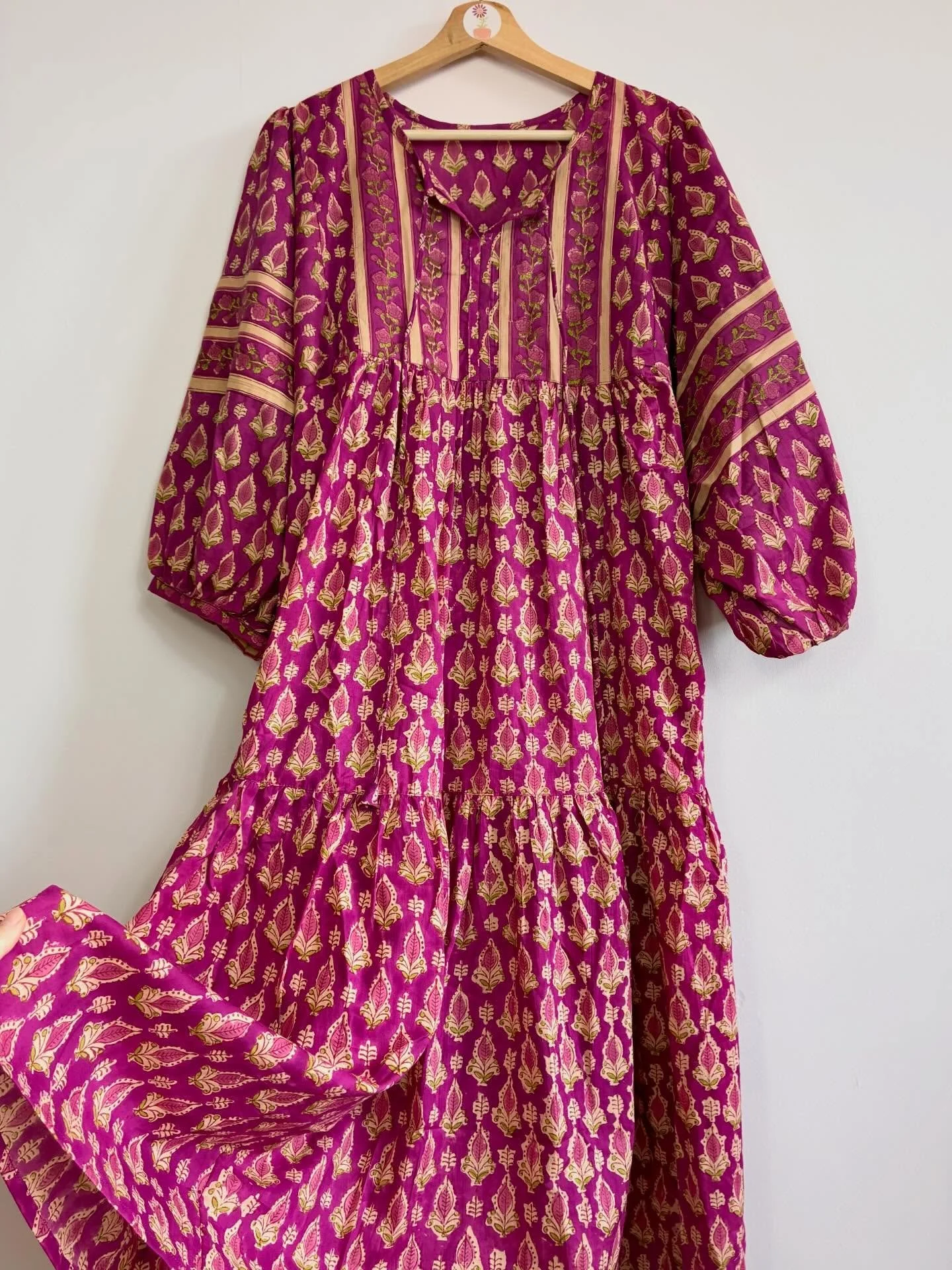 Blossom - Block Print Indian Cotton Midi Dress 
✨New collection now LIVE✨

~ Shop link in bio ~
Worldwide Shipping 
www.seventiessoul.co.uk