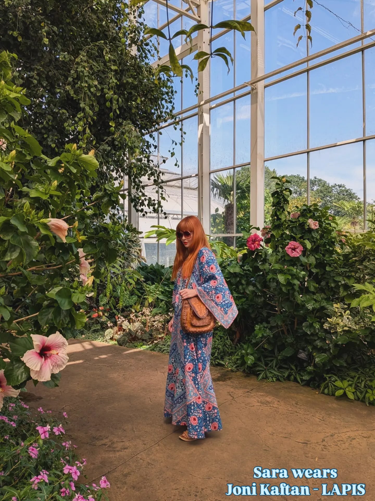 🌸 Seventies Soul Sisters Saturday 🌸 Today&rsquo;s feature is our beautiful customer Sara 🧚&zwj;♀️ Here&rsquo;s some wonderfully whimsical photos from her recent trip to some dreamy RHS gardens 🌻🌹🌷

Sara wears our Joni Kaftan in LAPIS in the glo