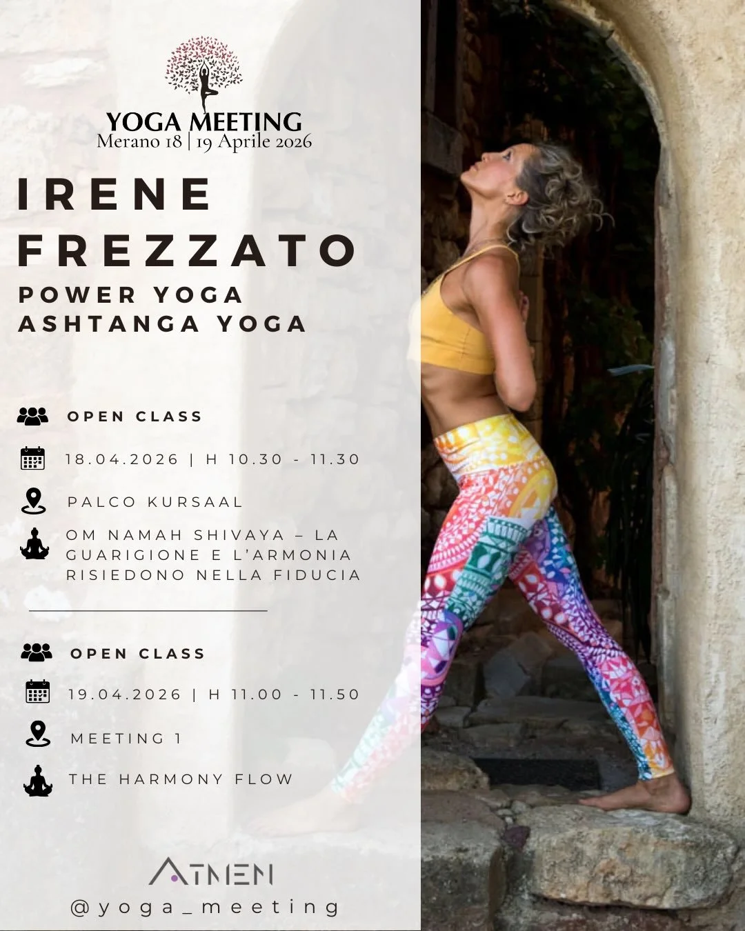 Open Class, Conferenze, Incontri e Special Events.

Il programma invita a scoprire e vivere l&rsquo;essenza dello yoga attraverso pratiche aperte a tutti, momenti di approfondimento e incontri di ispirazione.

Accanto alle Open Class, il Meeting prop