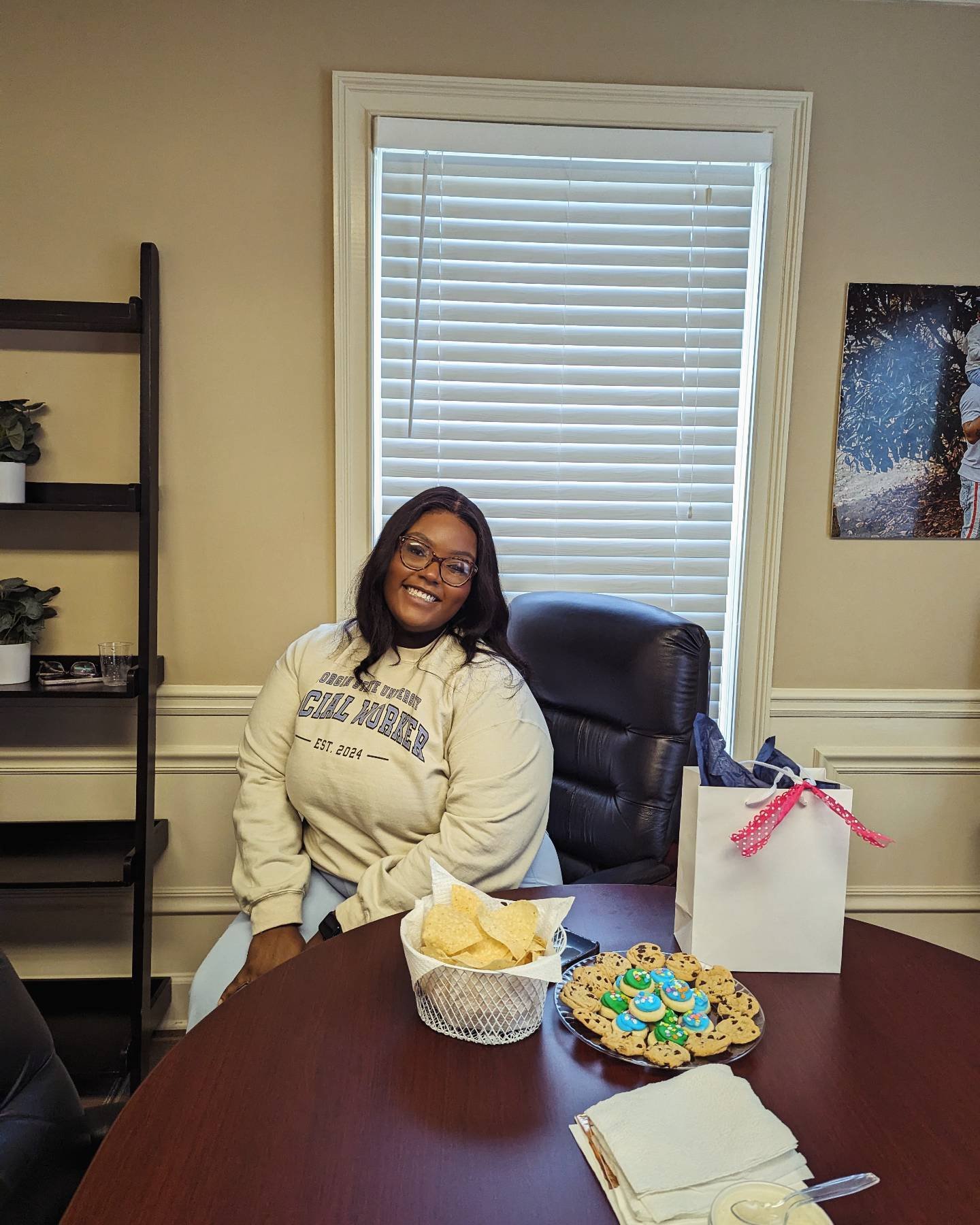 Friday was our intern's last day with us after 8 great months, and it was a bittersweet moment. We hate to see her leave, but we are excited about the amazing things she will do after graduating from GSU as a Social Worker! Everyone on our team is gr