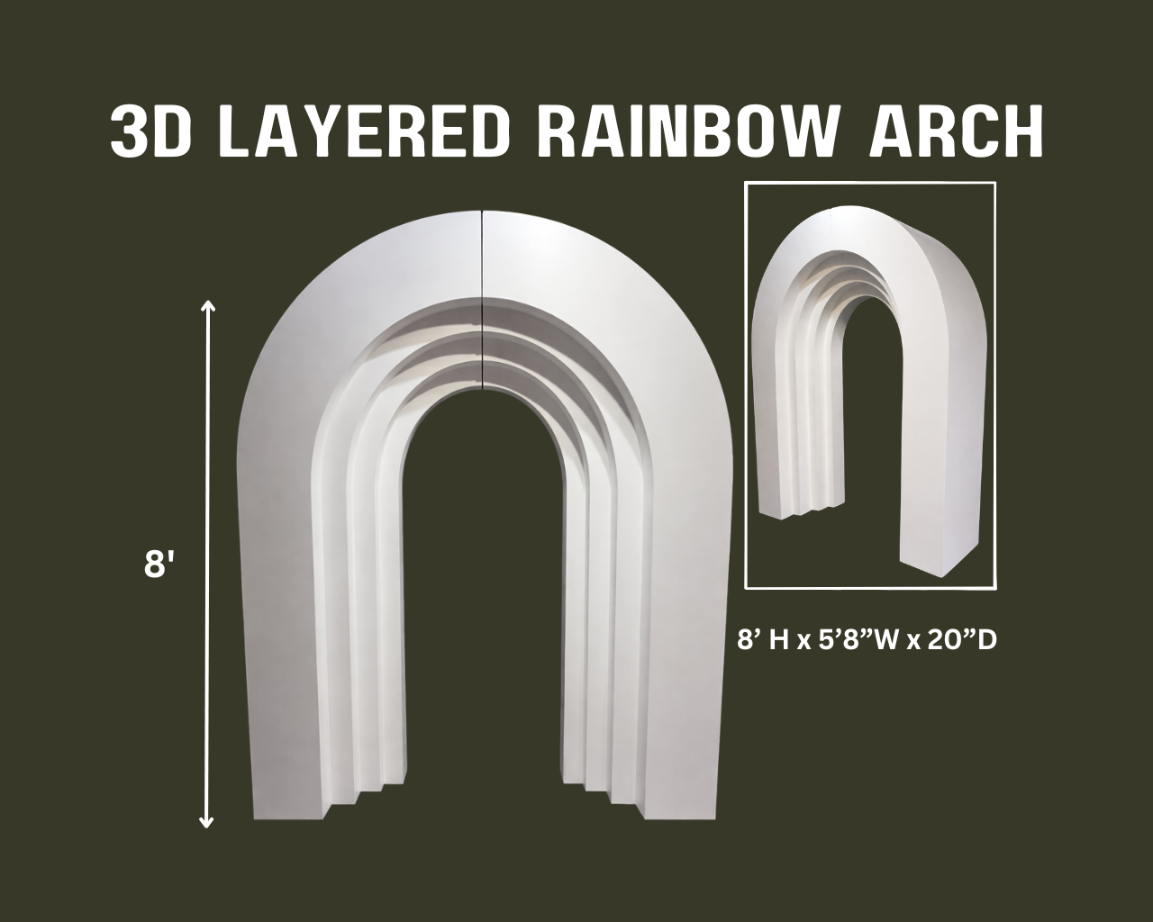 8' 3D LAYERED RAINBOW ARCH $325