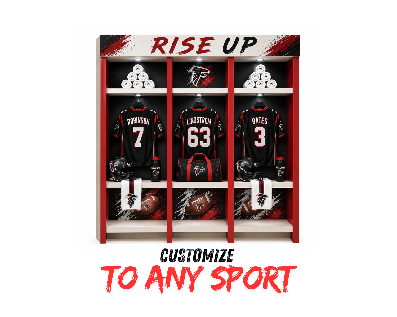 CUSTOM 8' X 8' LOCKER $700, INCLUDED ARTWORK, PRINTS, & INSTALLATION-PROPS NOT INCLUDED