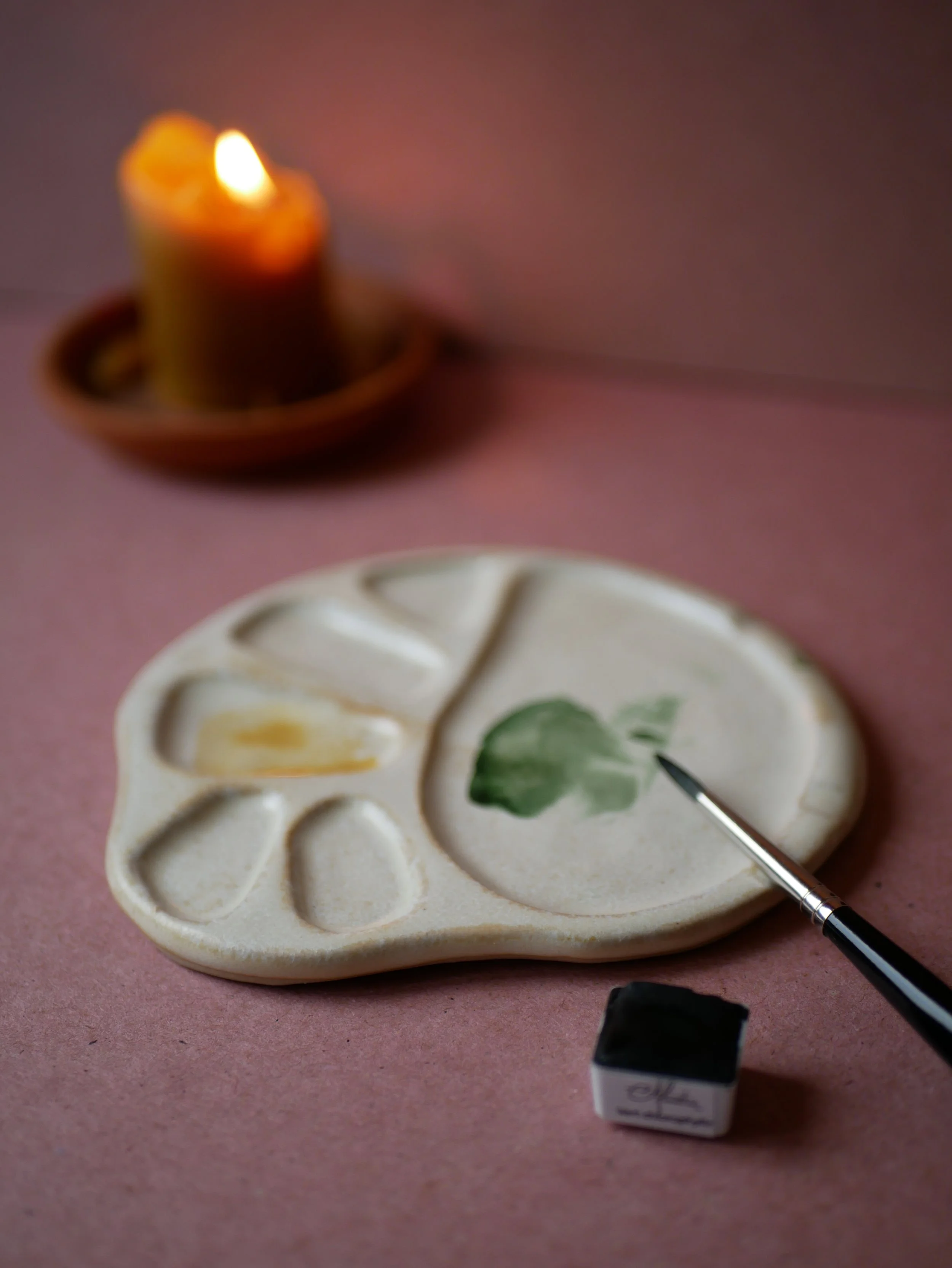 Palette de mélange en céramique - Pièces uniques façonnées à la main