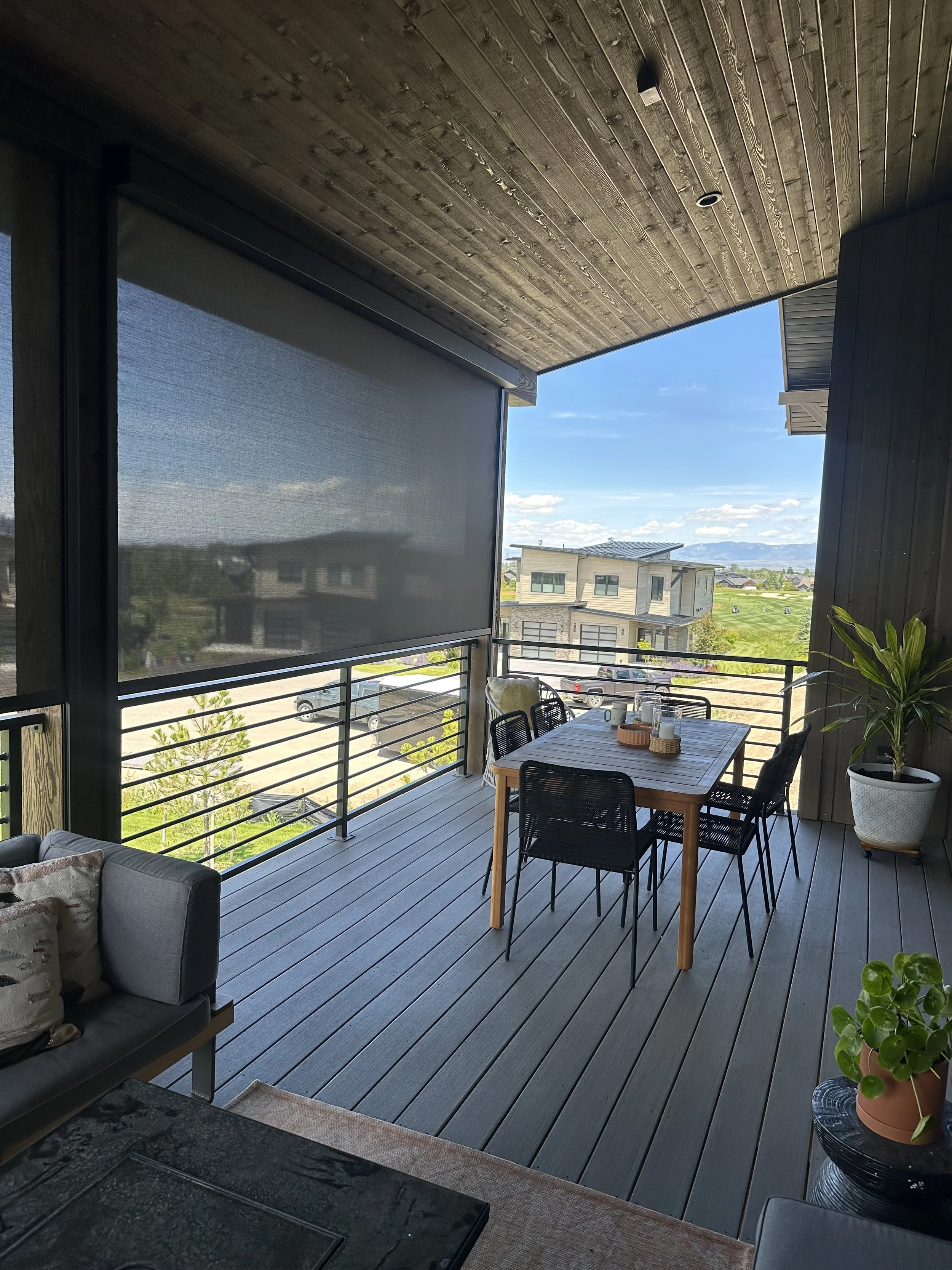 Exterior Roller Shades | Black Bull, Bozeman
