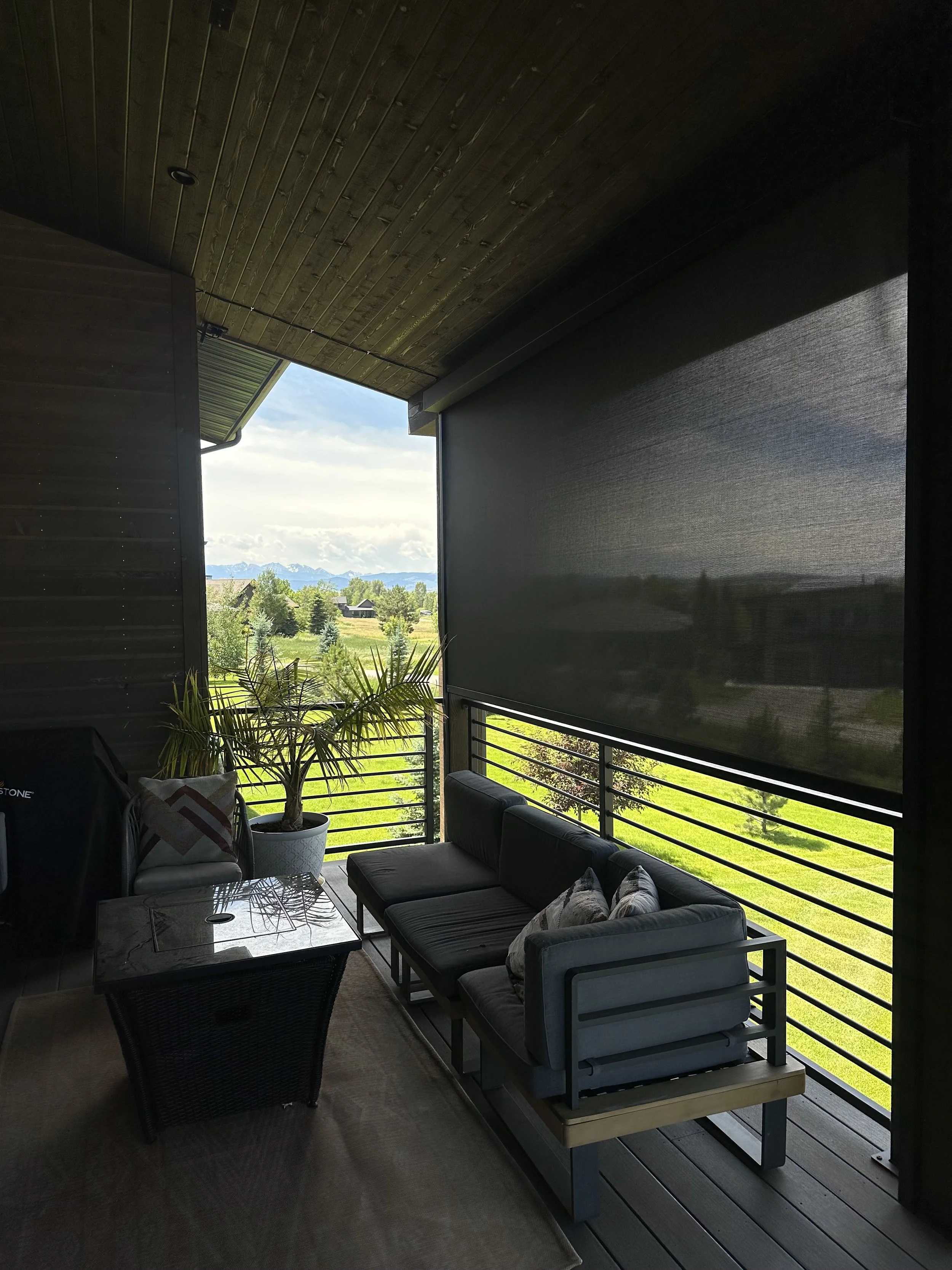 Exterior Roller Shades | Black Bull, Bozeman