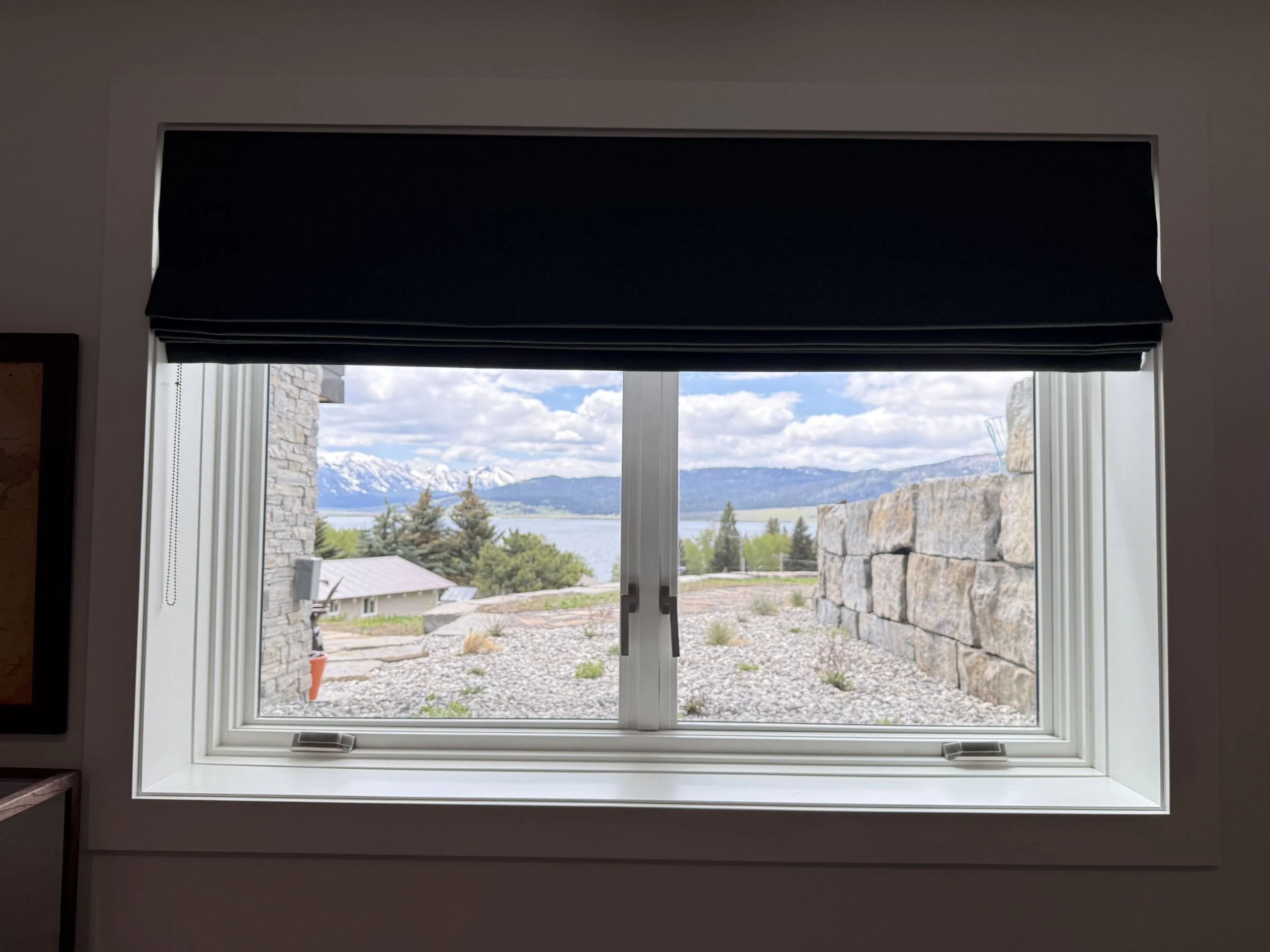 Roman Shade in Lake Front Home