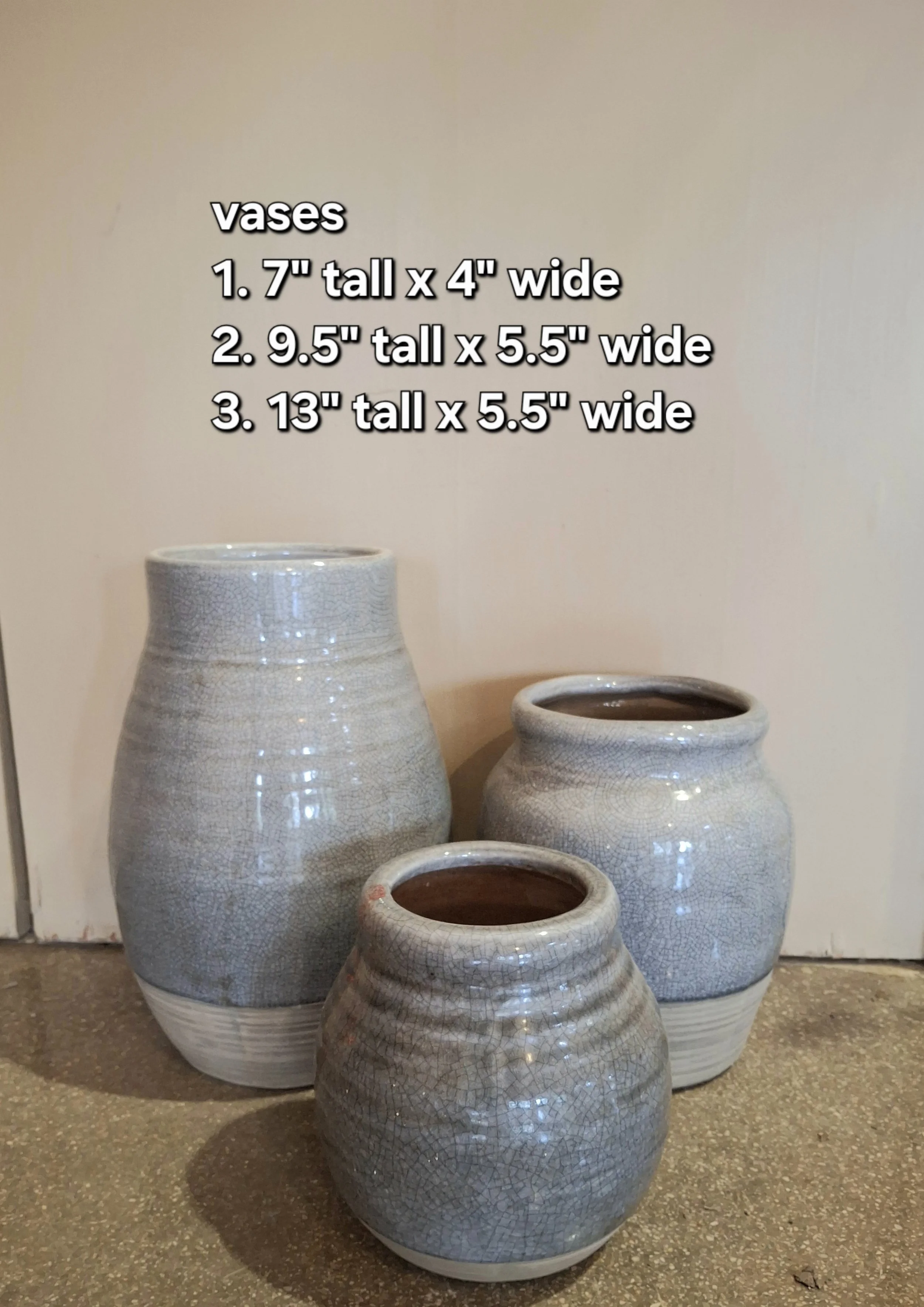 3 ceramic large vases