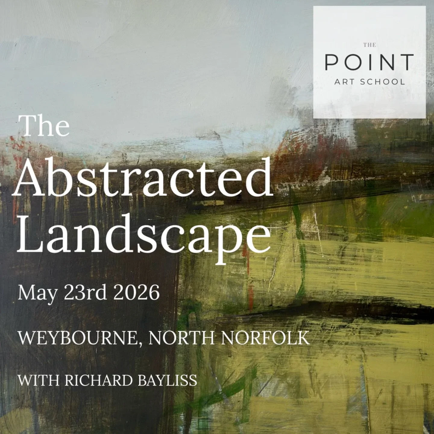 I&rsquo;m excited to announce I will be teaching a one day workshop &lsquo;The Abstracted Landscape&rsquo; Saturday 23rd May, Weybourne, North Norfolk. 

Join me for an inspiring day discovering the expressive possibilities of paint and mixed media. 