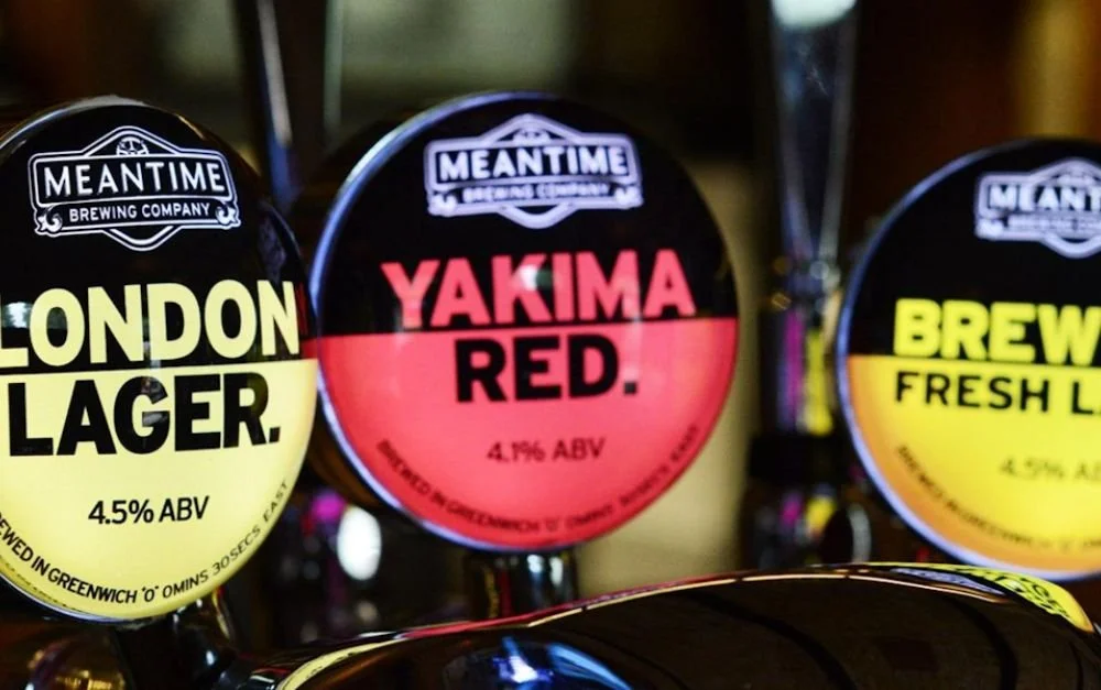 Beer taps at Meantime Brewery