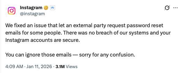 Picture Idea: Instagram Security Incident Password Reset Emails Data Exposure And