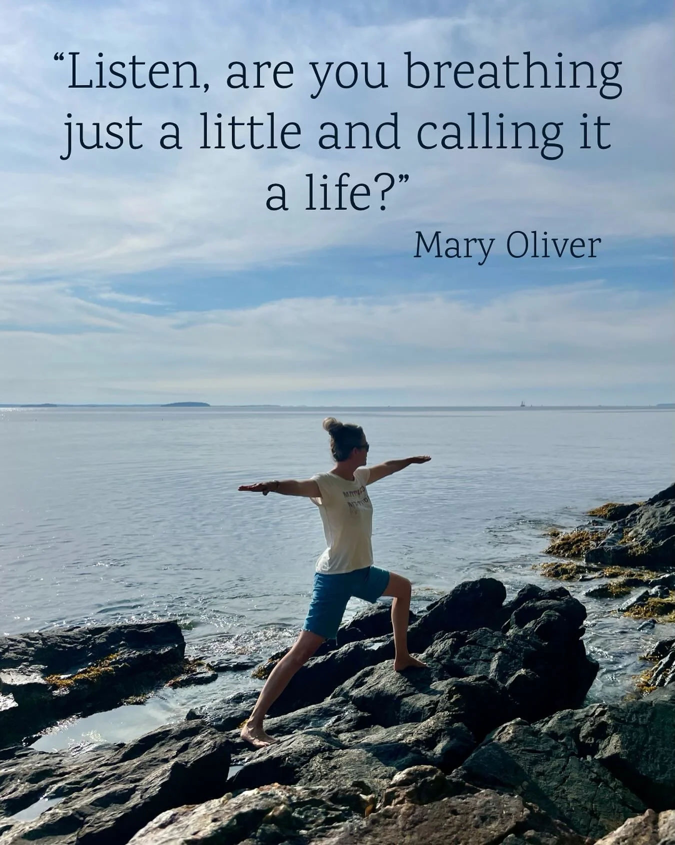 &bull;&bull;Listen, are you breathing just a little and calling it a life?&bull;&bull; From Mary Oliver&rsquo;s poem, &ldquo;Have You Ever Tried to Enter the Long Black Branches&rdquo;. Also our theme for classes this week😊. Read the poem if you can