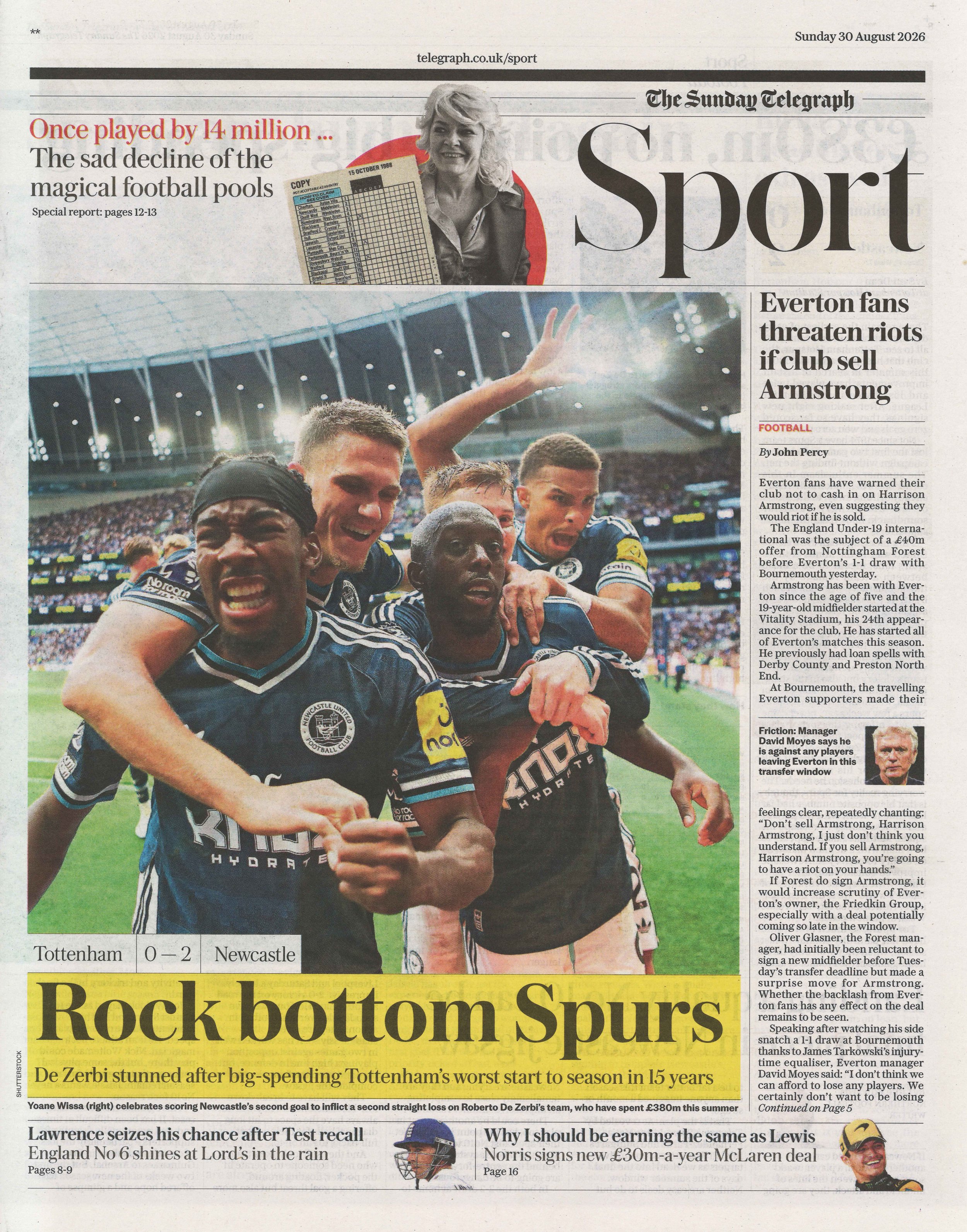 2026 - 30th August - The Sunday Telegraph