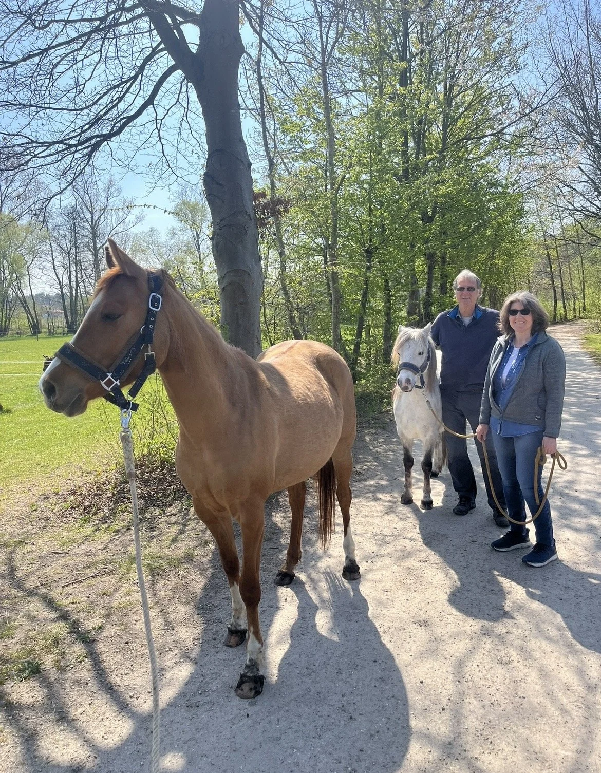 Guy & Dorien op wandeling met Raïa & Twinkel