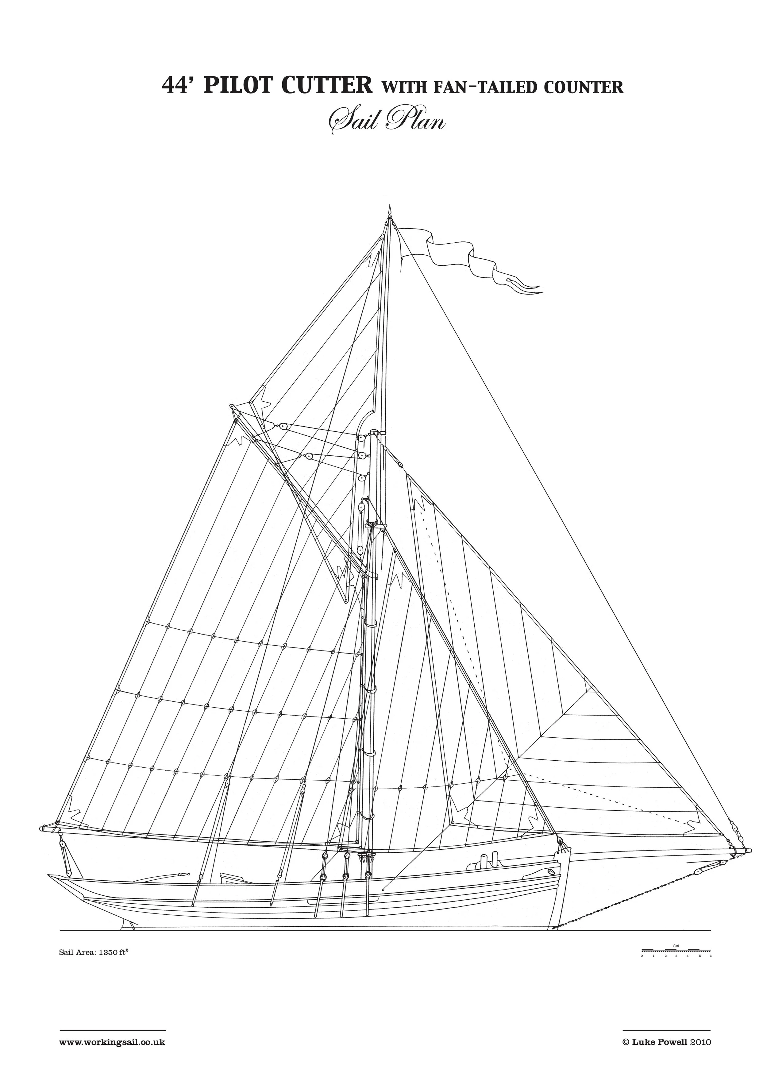 44ft Counter stern pilot cutter plan - Full set — Working Sail
