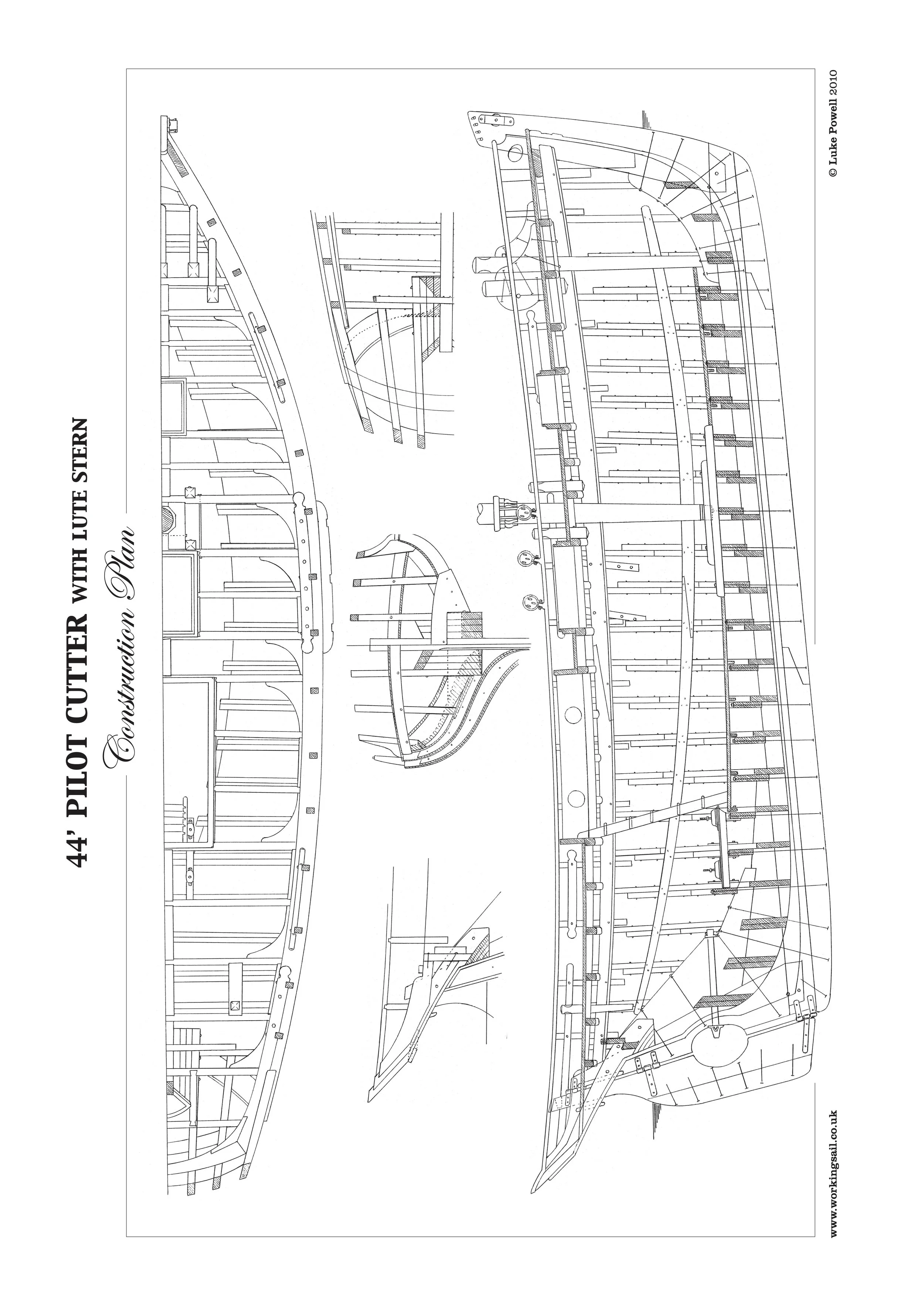 44ft Lute stern Pilot Cutter plans - Construction plan — Working Sail