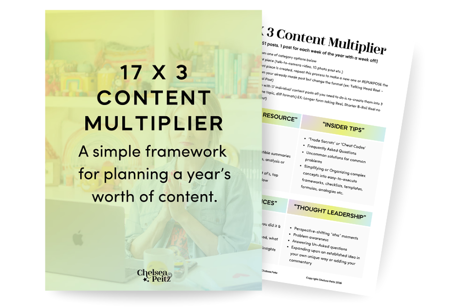 A framework from the book that shows you how to turn a single idea into an entire year of content.