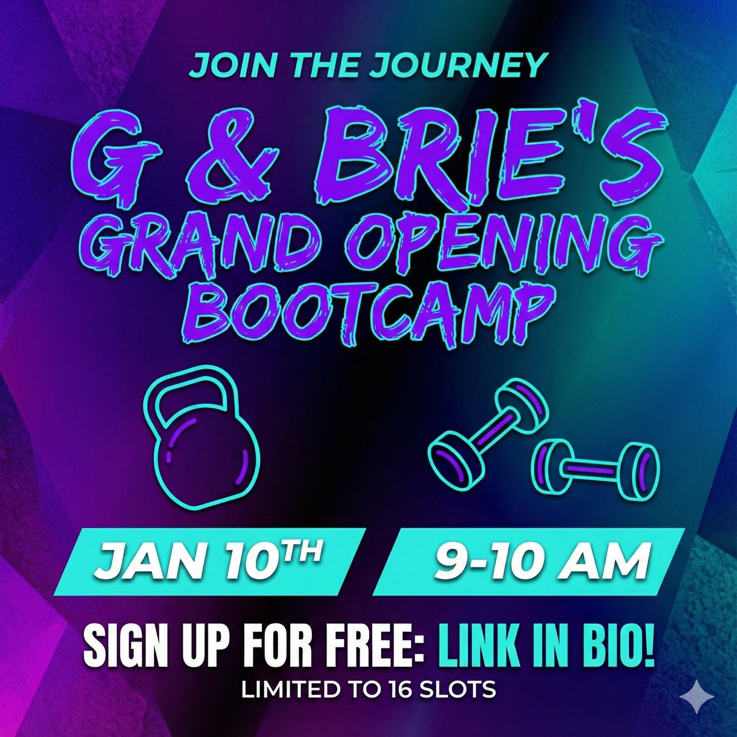 Sign-ups for G &amp; Brie&rsquo;s Bootcamp are officially LIVE! 🔥

Hit the link in our bio to grab your spot &mdash; we&rsquo;re capping it at just 16 athletes, so don&rsquo;t wait!

If you miss this round, no stress &mdash; you can still snag a spo