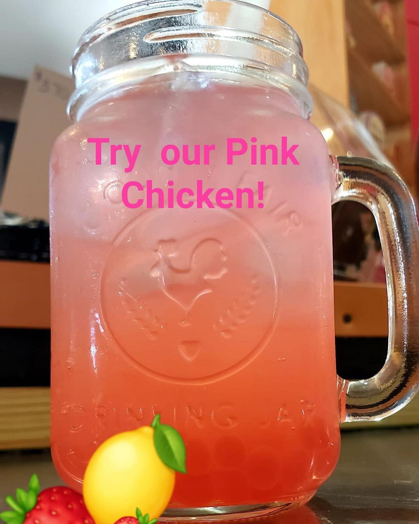 it&rsquo;s national moonshine day on Sunday! Come get our Pink Chicken this weekend. It has boba in it 🤩