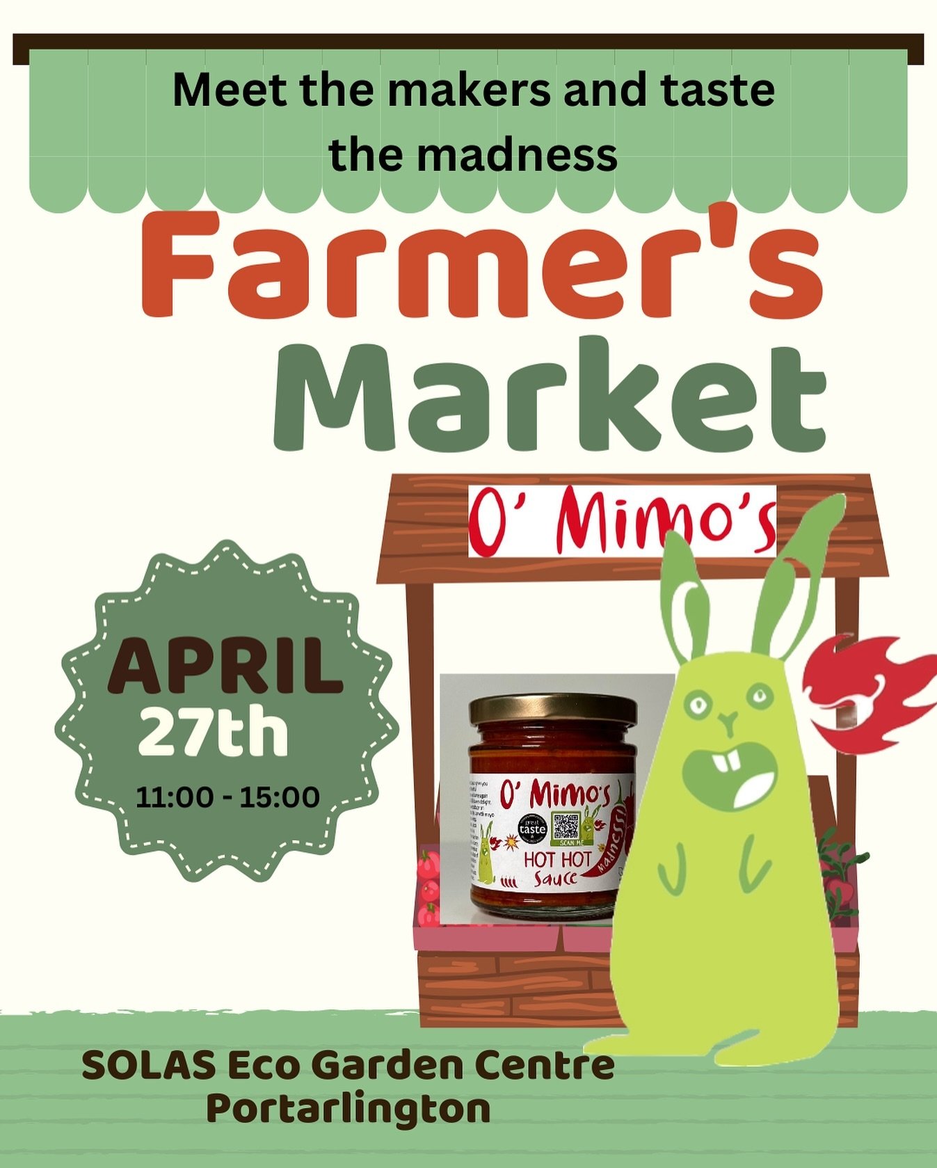 🌶️🍏 Join us this Saturday, April 27th, at Solas Eco Garden Farmer&rsquo;s Market @solasecogardenshop , where we&rsquo;ll be showcasing our fiery range of sauces and the award winning Apple Chilli Sage Jam! Meet the makers, taste the madness, and di