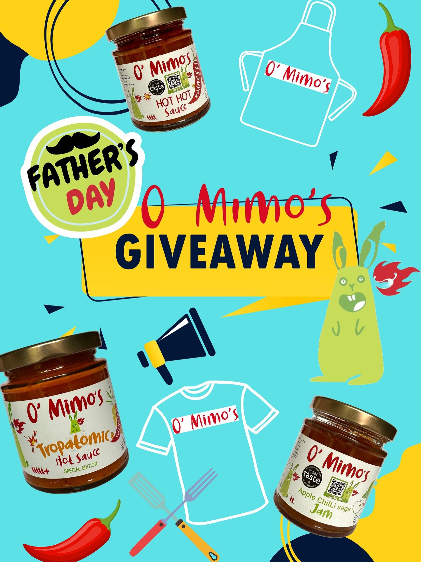 O&rsquo;Mimo&rsquo;s @omimos.chillimadness is giving away a special gift this Father&rsquo;s Day: 

2 of our best seller hot sauces , our award-winning Apple Chilli Sage Jam, an O&rsquo;Mimo&rsquo;s T-shirt, an O&rsquo;Mimo&rsquo;s apron, our seasona