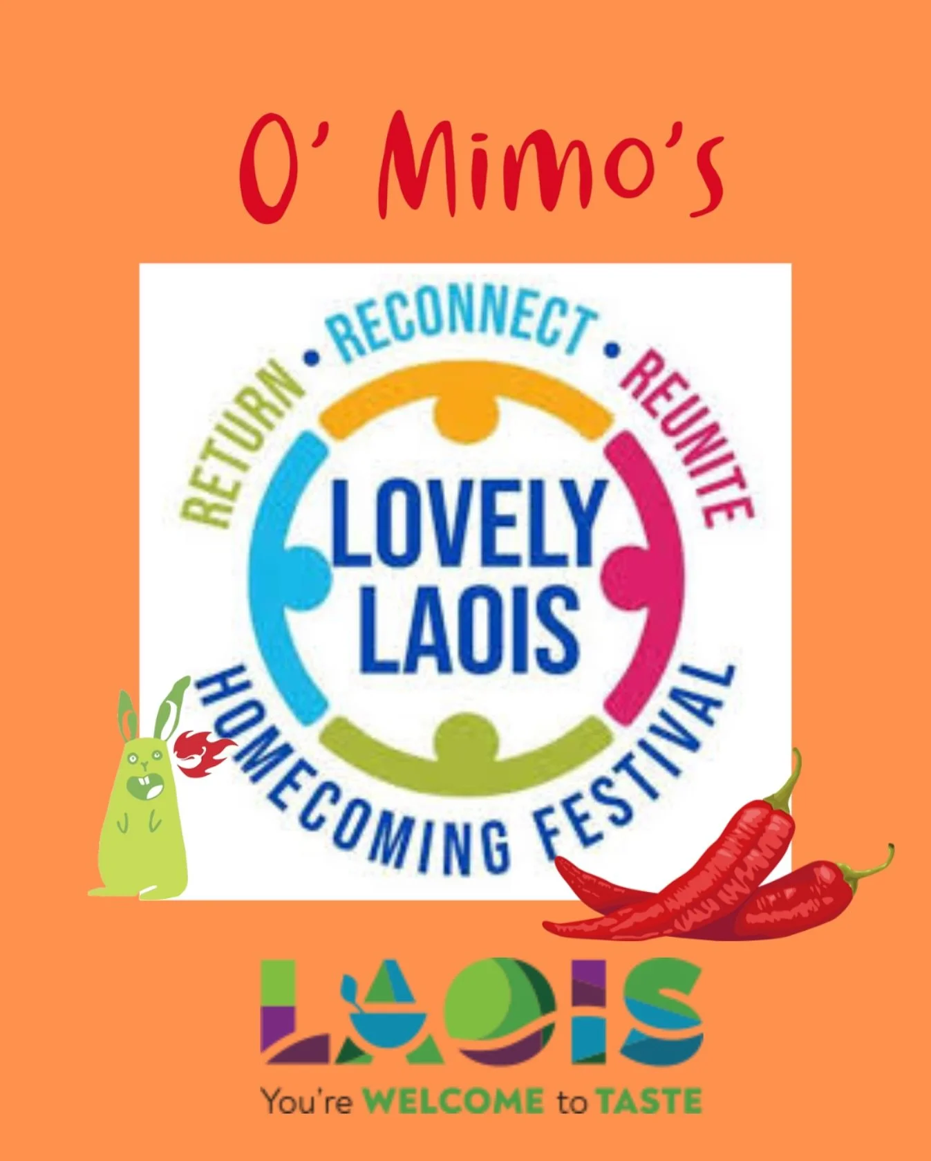 @omimos.chillimadness is delighted to be part of the Lovely Laois Homecoming Festival this weekend with our fellow Laois Taste @laoistaste.ie food &amp; drink producers, including @gs_gourmet_jams, @ionorganicoil , @themerrymillporridge and many othe
