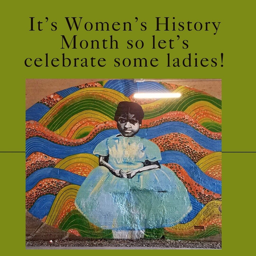 How lucky for us we can talk about two accomplished and extraordinary women at once.
In this incredible mural by Charmaine Minniefield you see history made vibrant. You see her celebration of Carrie Steele Logan, a woman who saw a need and changed li