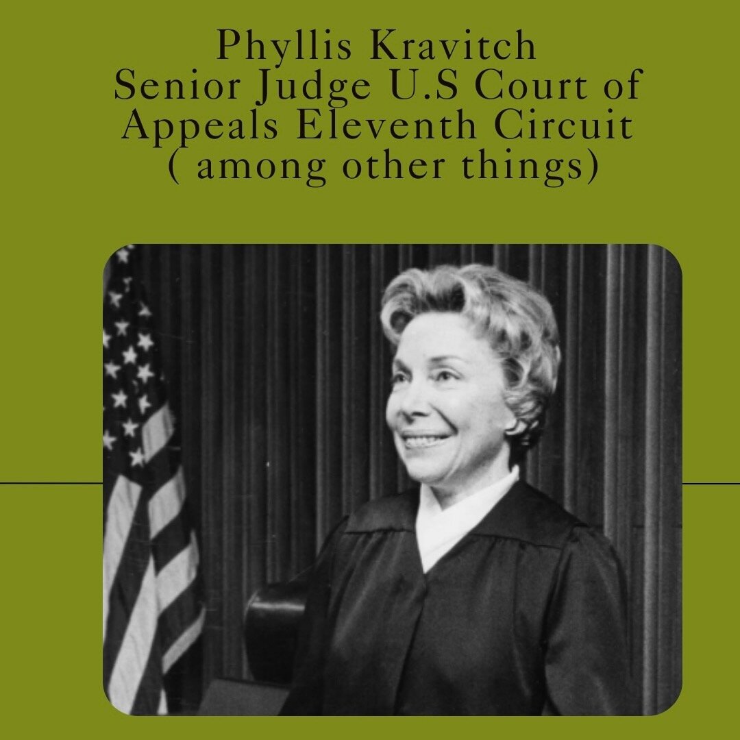Phyllis Kravitch, born in Savannah, graduated from University of Pennsylvania in 1944. Upon graduation she was told she could not clerk at the Supreme Court because no woman had done so before. She was considered for one position but it was later res
