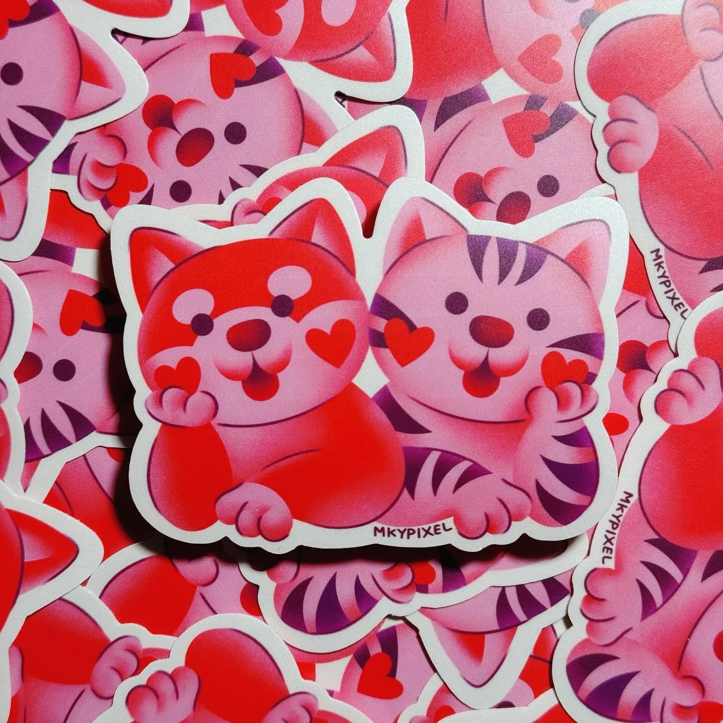 Rush &amp; Tora stickers now available&mdash;link in bio! 🐕✨🐈✨

Or catch me at any Philly drawing event where I&rsquo;d be giving/trading these out! 😋

MKYPixel.com/shop
