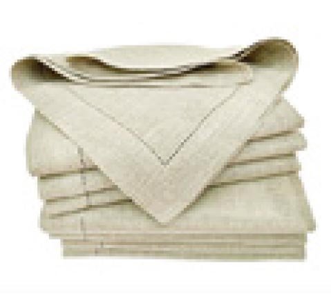 Linen hemstiched napkins in rustic beige
$3.00